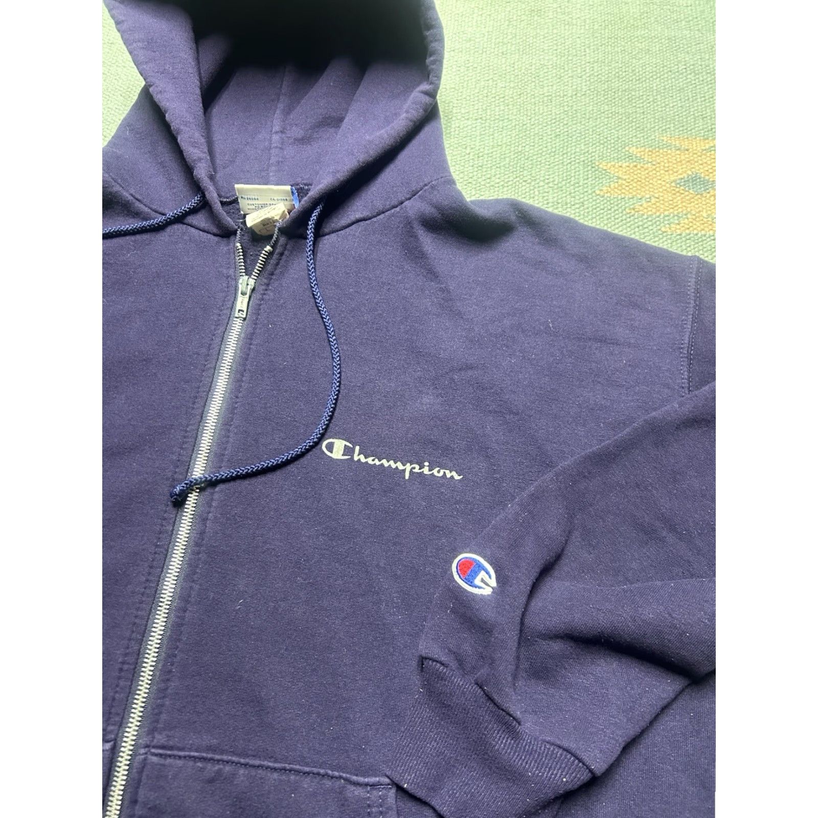 Champion VINTAGE Champion Hoodie Sweatshirt Full Zip Purple Logo Spell Out Large Mens L Size US L / EU 52-54 / 3 - 3 Thumbnail