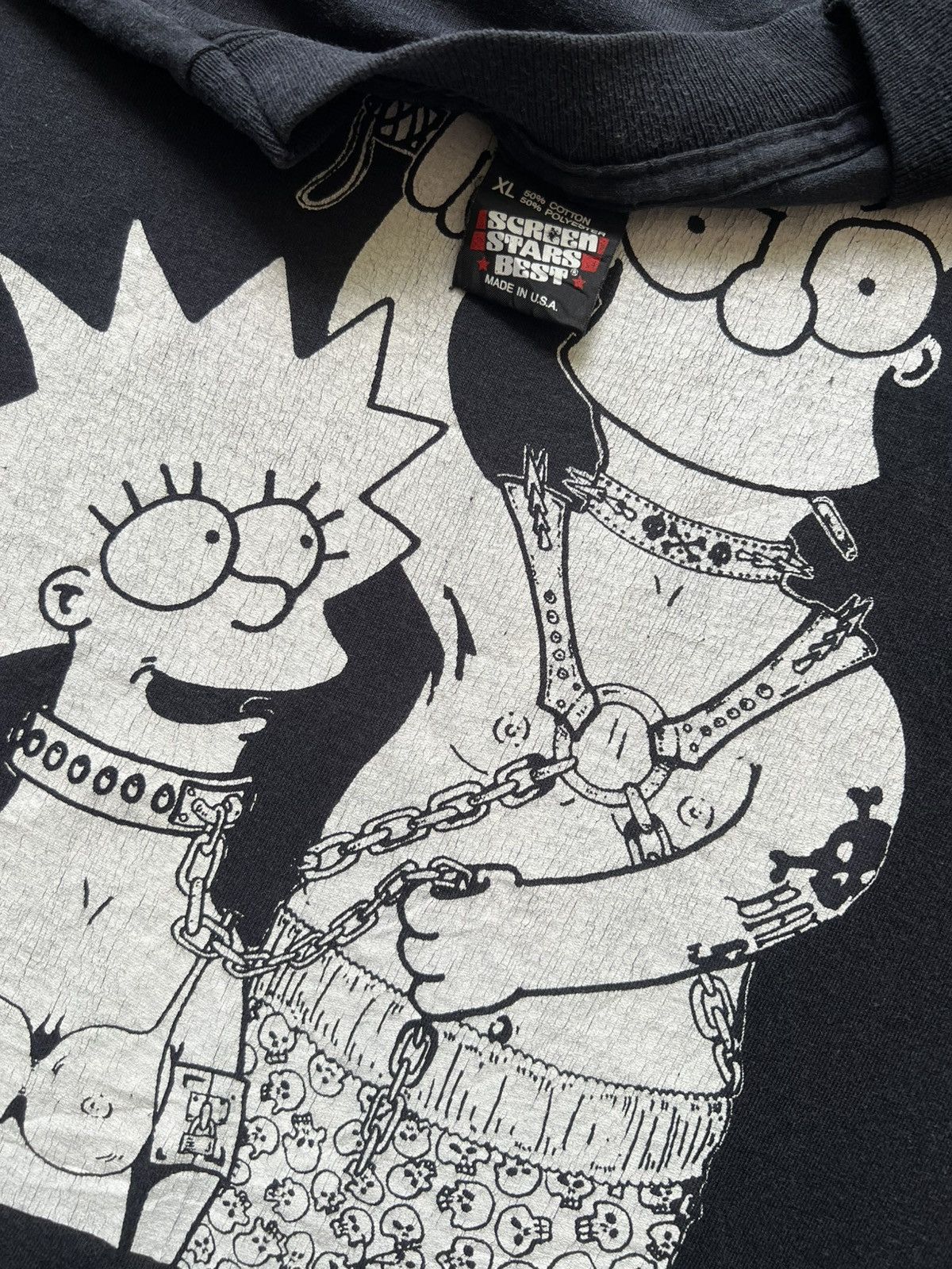 Vintage Rare ‘90s Bart & Lisa Simpson BDSM Bondage Tee Shirt Size US L / EU 52-54 / 3 - 6 Thumbnail