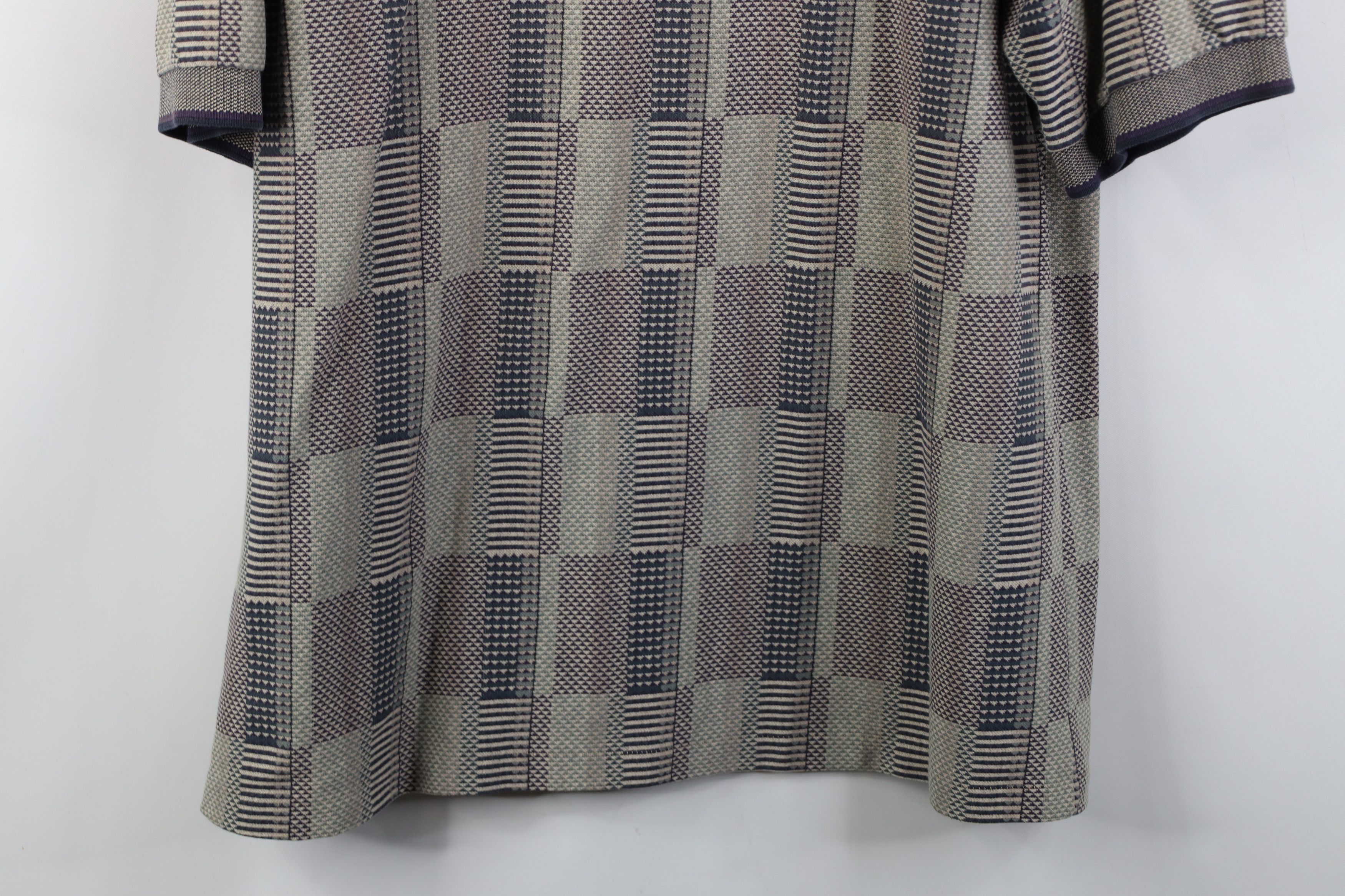 Vintage Vintage 90s Streetwear Geometric Knit Collared Golf Polo USA Size US L / EU 52-54 / 3 - 14 Thumbnail