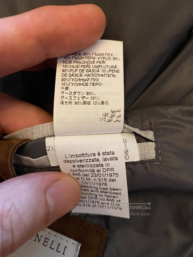Brunello Cucinelli Brunello Cucinelli Real leather down jacket, Hungarian gra Size US L / EU 52-54 / 3 - 6 Thumbnail