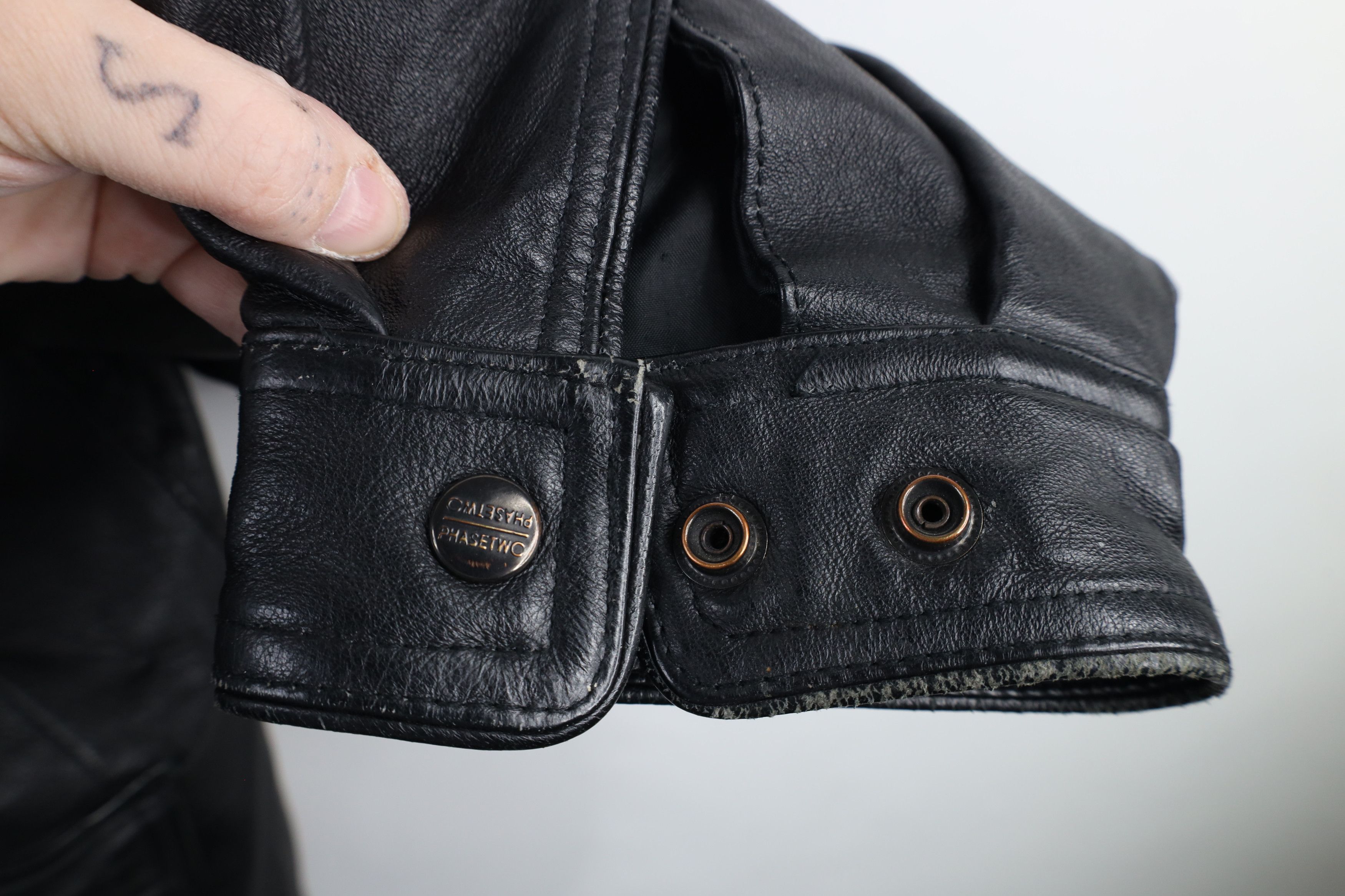 Vintage Vintage 90s Streetwear Lined Leather Chore Jacket Black Size US XL / EU 56 / 4 - 10 Thumbnail