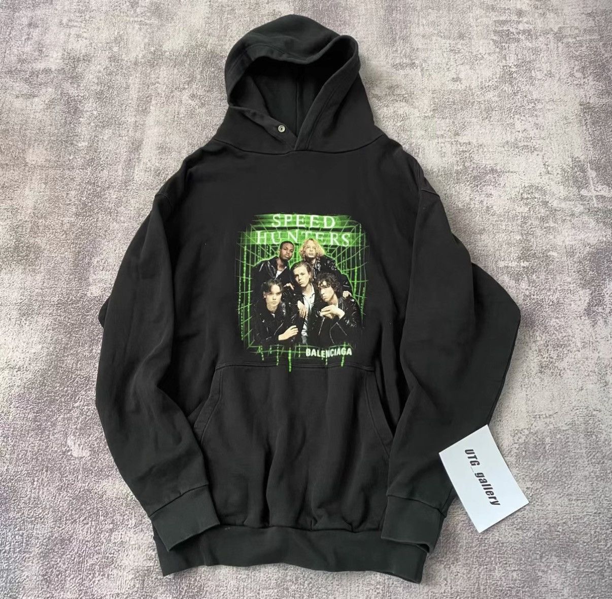 Balenciaga Balenciaga Black Green Band Portrait Hoodie Size US S / EU 44-46 / 1 - 3 Thumbnail