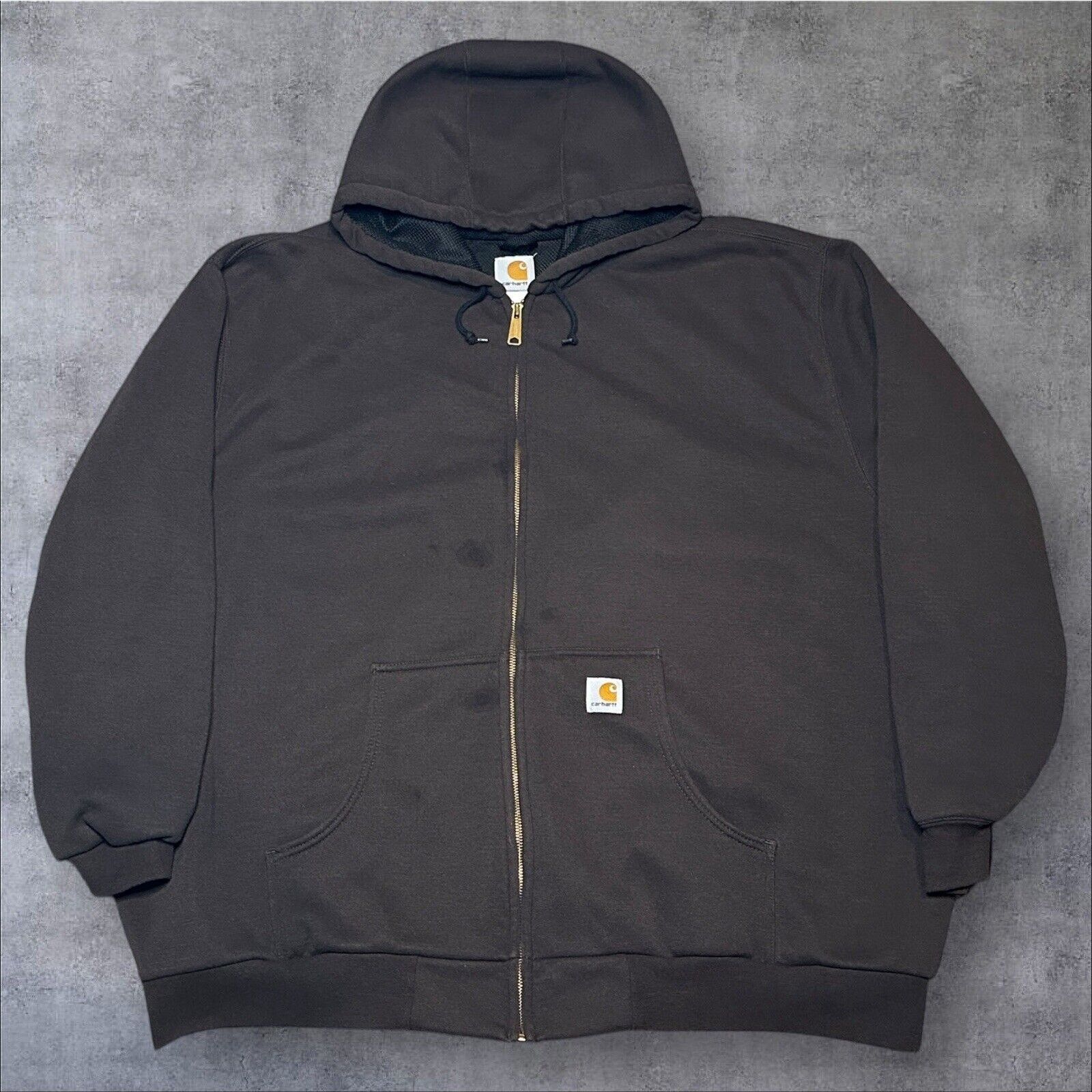 Carhartt Hoodie Men's 3XL Brown J149 DKB Mesh Lined Full Zip