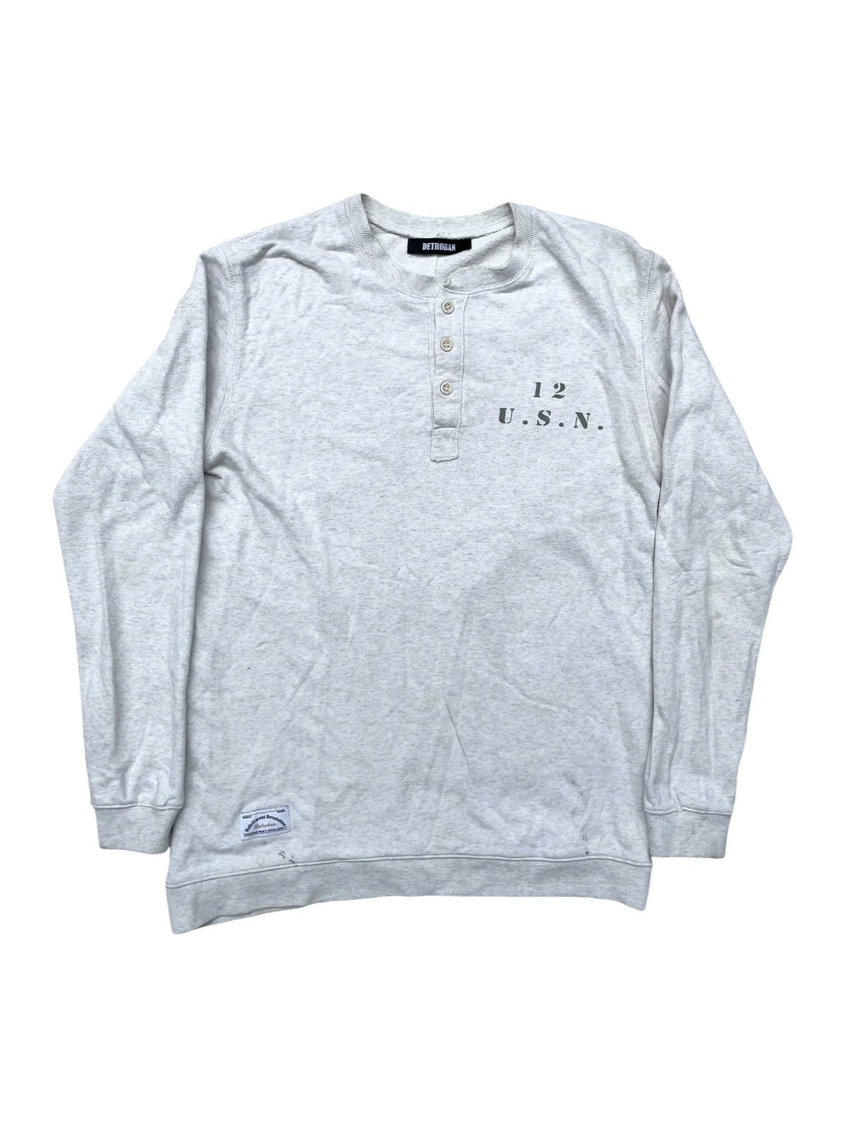 Vintage USN Military Sweatshirt Repro Military Henley Shirt Size US M / EU 48-50 / 2 - 1 Thumbnail