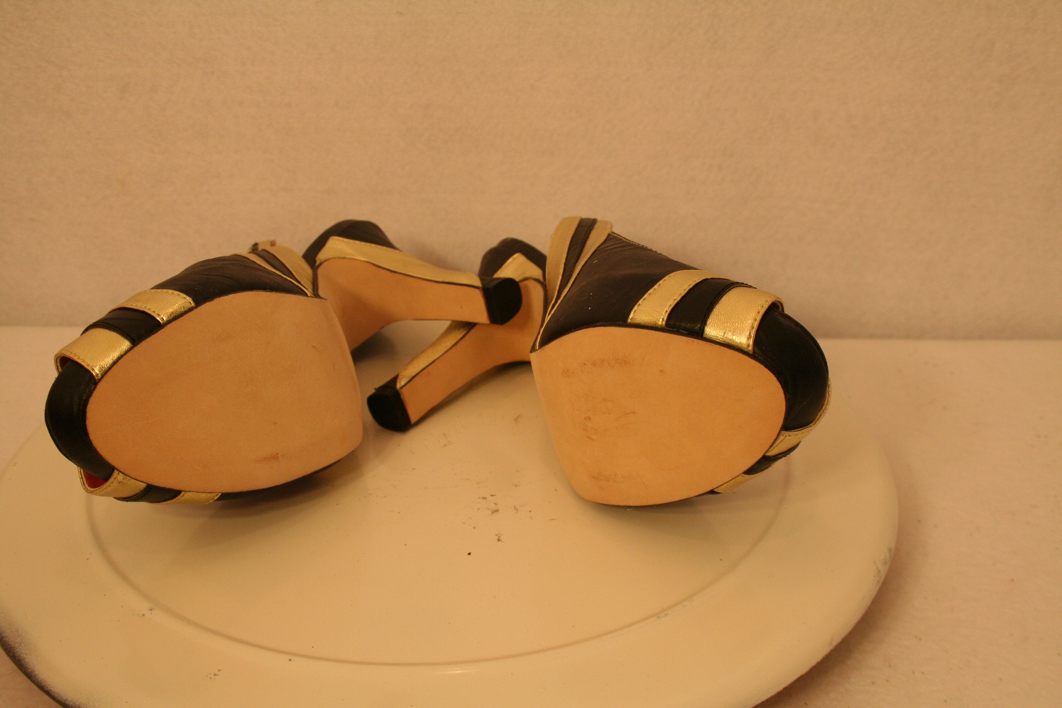 Other Cindy Says Black & Gold Pumpkin Pumps Heels Platform Size US 8 / IT 38 - 4 Thumbnail
