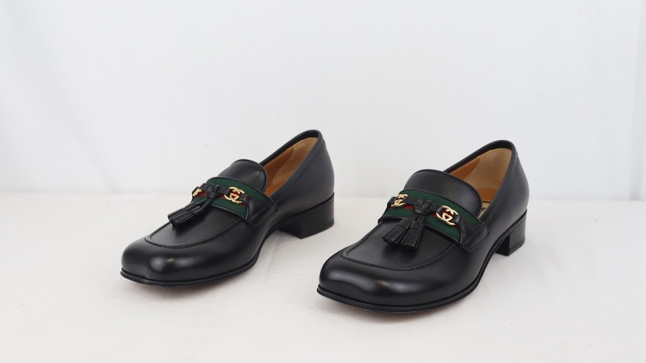 Gucci o1rshd1 Jakarta/NS Gucci Moccasin Leather in Black Size US 7 / IT 37 - 2 Thumbnail