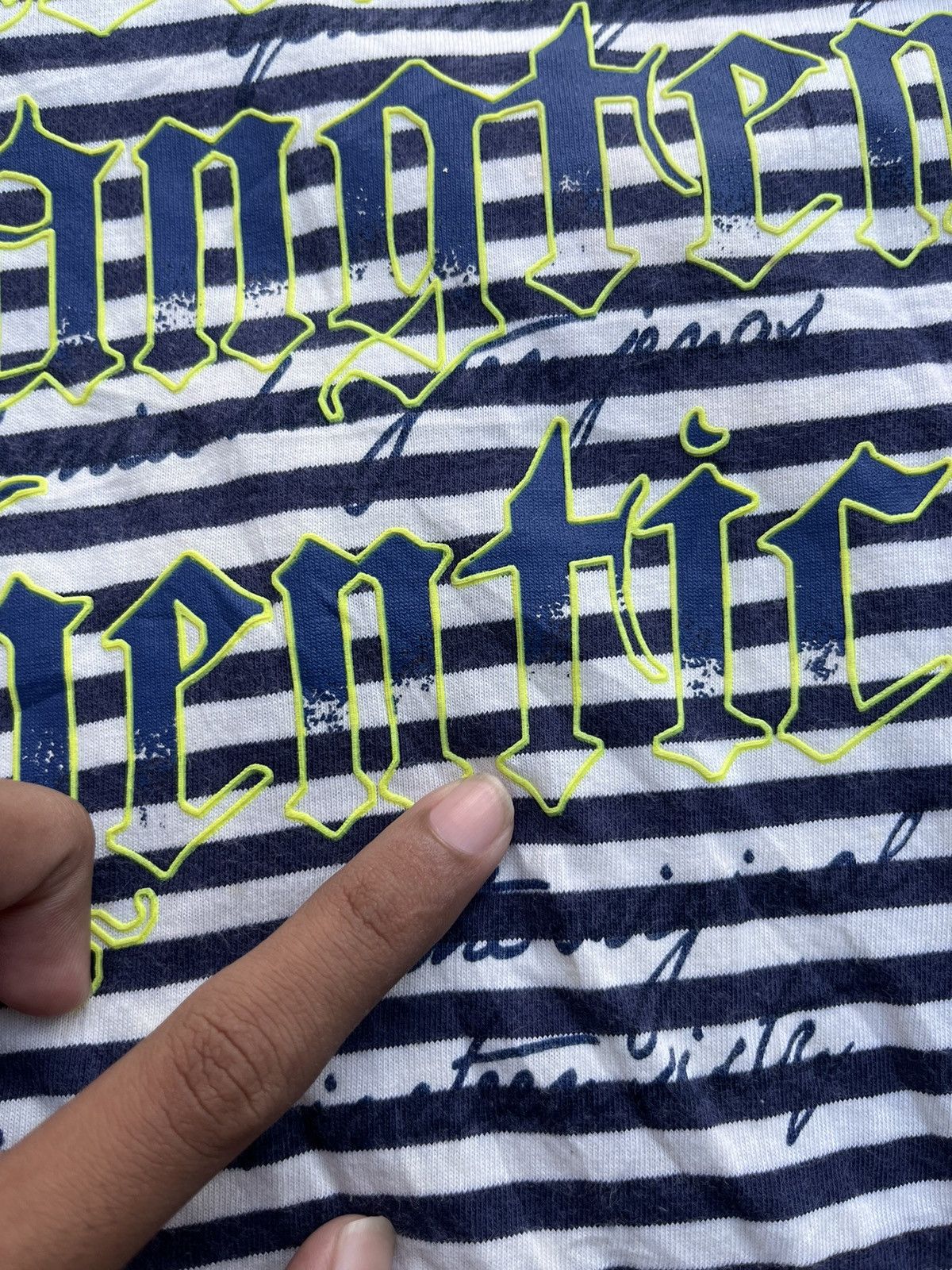 Beauty Beast × Japanese Brand JAPANESE HANGTEN POEM TRIBAL STRIPED TEE Size US S / EU 44-46 / 1 - 3 Thumbnail