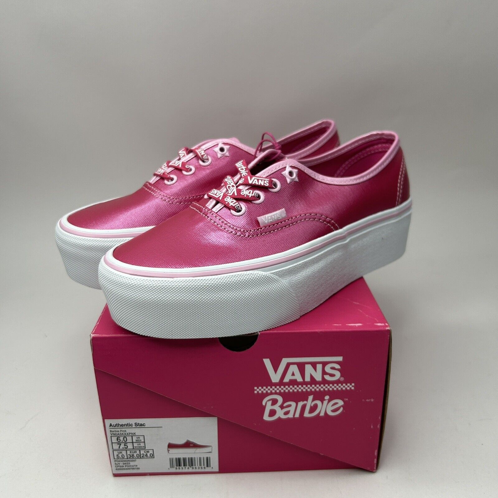 Vans Vans X Barbie Authentic Stac Platform “Hot Pink White” 2023 Size US 7.5 / IT 37.5 - 3 Thumbnail