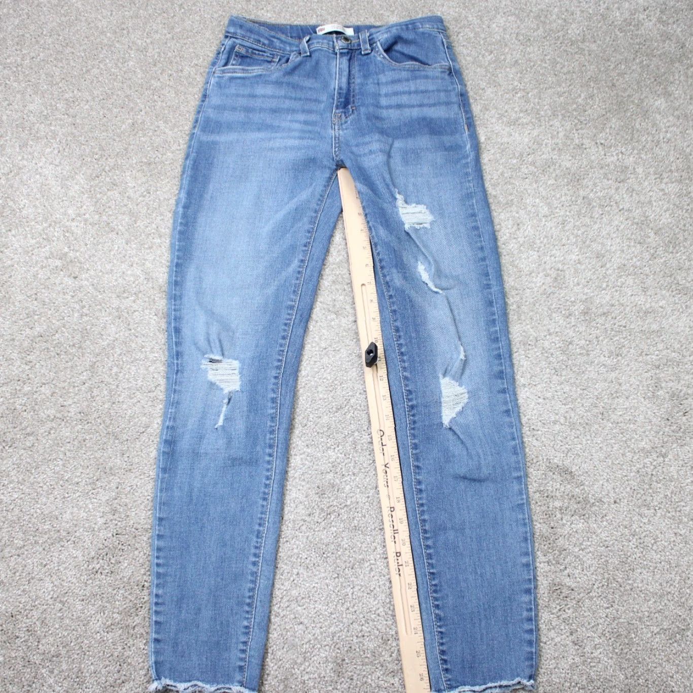 Levi's Levi’s Jeans Womens 16 High Rise Super Skinny Denim Distressed 720 Blue Size 38" / US 16 / IT 52 - 3 Thumbnail