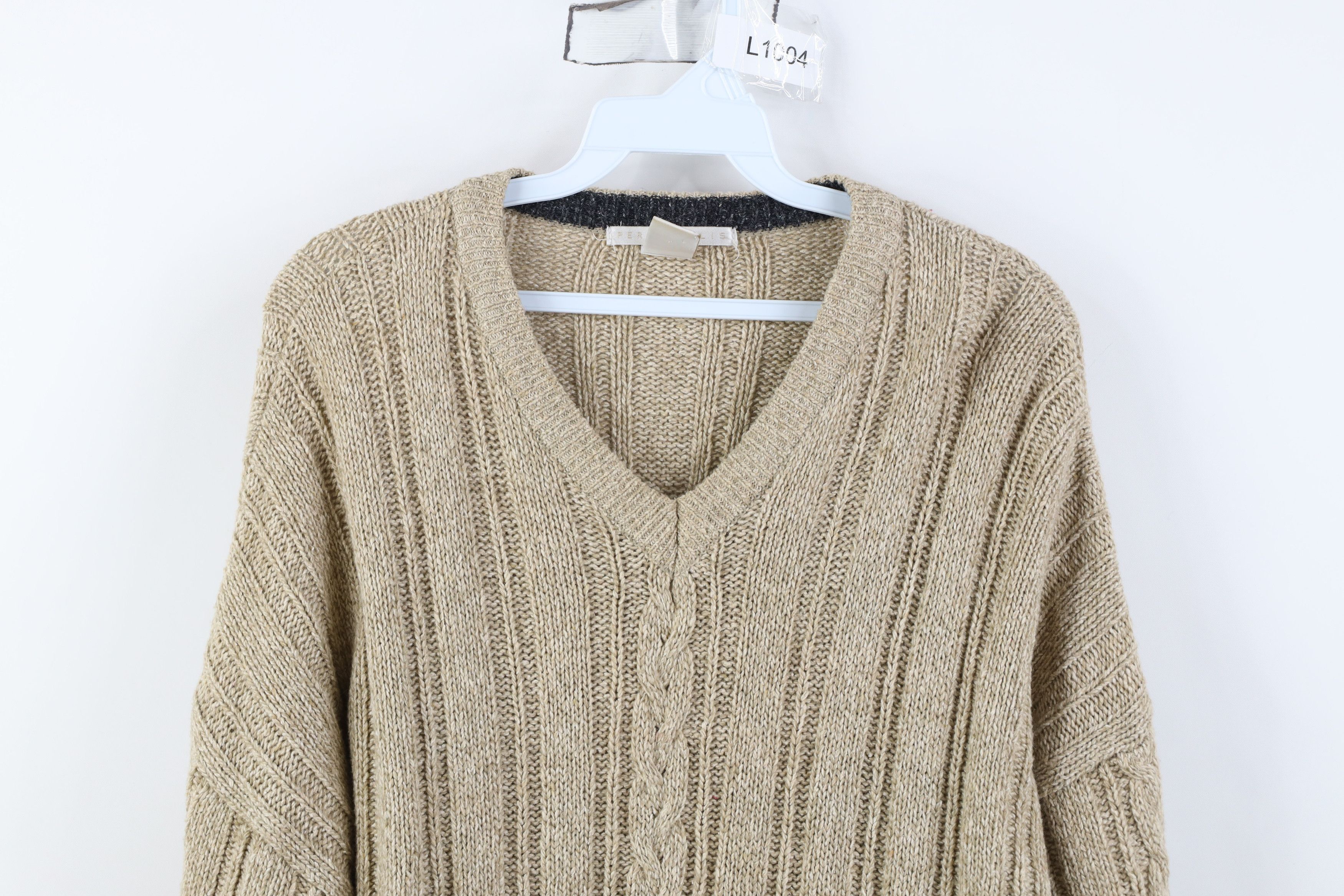 Vintage Vintage 90s Streetwear Chunky Ribbed Cable Knit Sweater Size US L / EU 52-54 / 3 - 2 Thumbnail