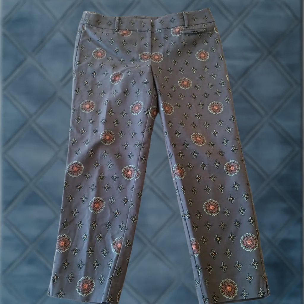 Ann Taylor Ann Taylor Loft Riviera Cropped Pants Womens Size 6 Gray Geometric Size 28" / US 6 / IT 42 - 1 Thumbnail