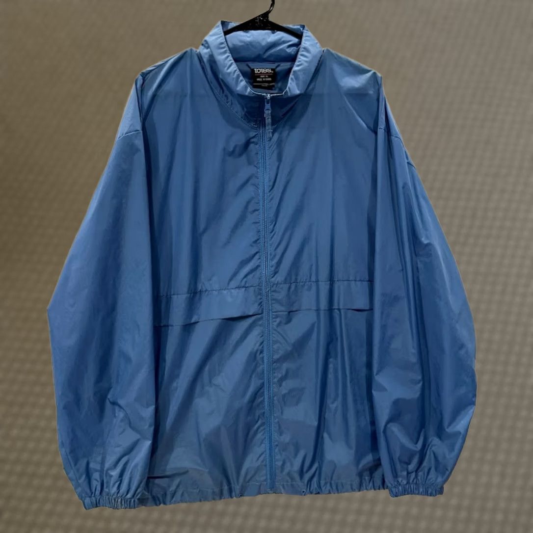 Vintage Totes Windbreaker Jacket Mens XL Blue Lightweight Packable Hooded Rain Zip Nylon Jacket Size US XL / EU 56 / 4 - 1 Thumbnail