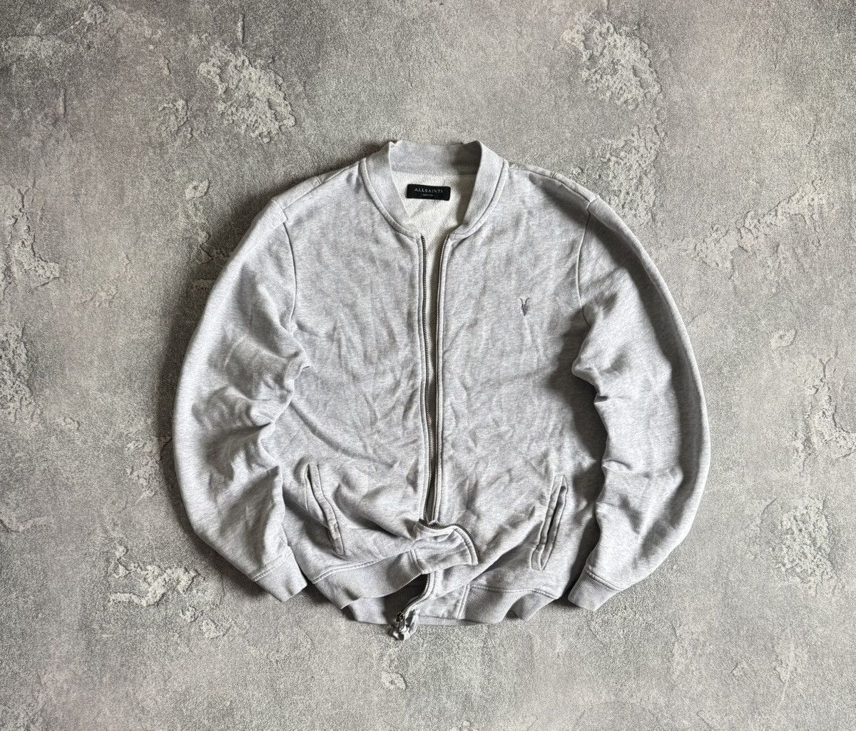Allsaints × Designer Allsaints M raven bomber MD147K zip knitwear sweater jumper Size US M / EU 48-50 / 2 - 1 Thumbnail