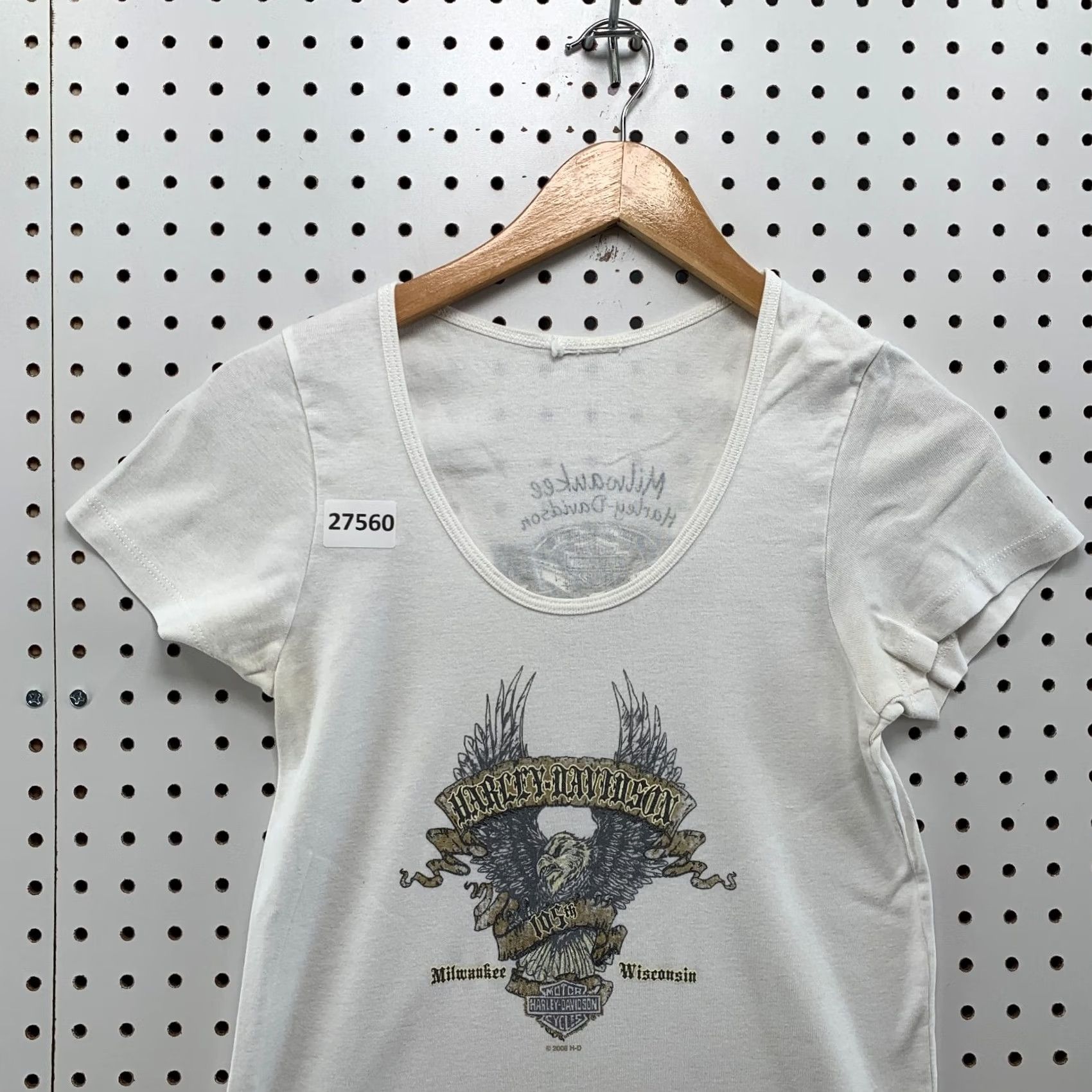 Harley Davidson VINTAGE Harley Davidson Motorcycle Top White Medium Womens Milwaukee WIS Size M / US 6-8 / IT 42-44 - 5 Thumbnail