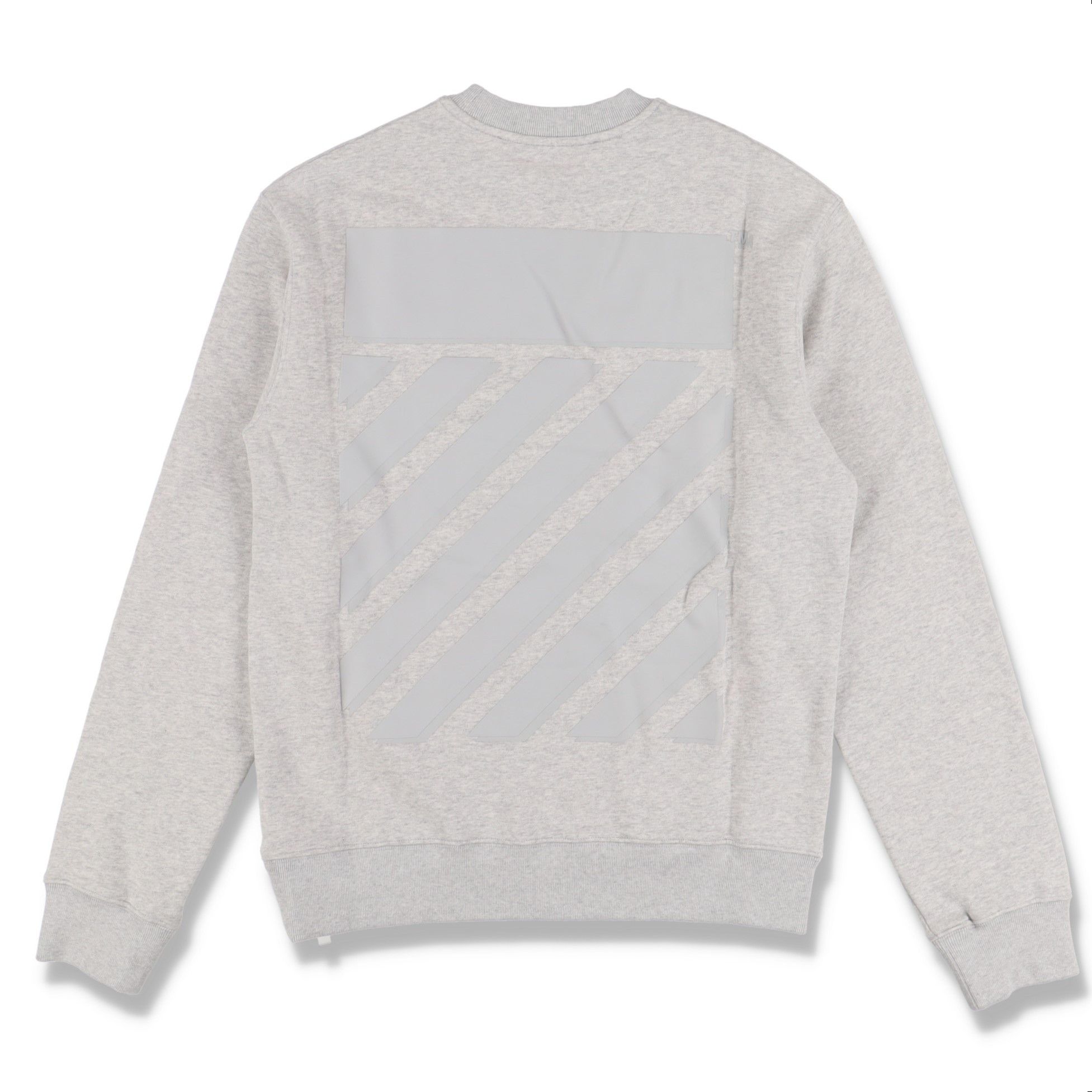 image of Off White Grey Logo Rubber Diagonals Sweatshirt, Men's (Size 2XL)