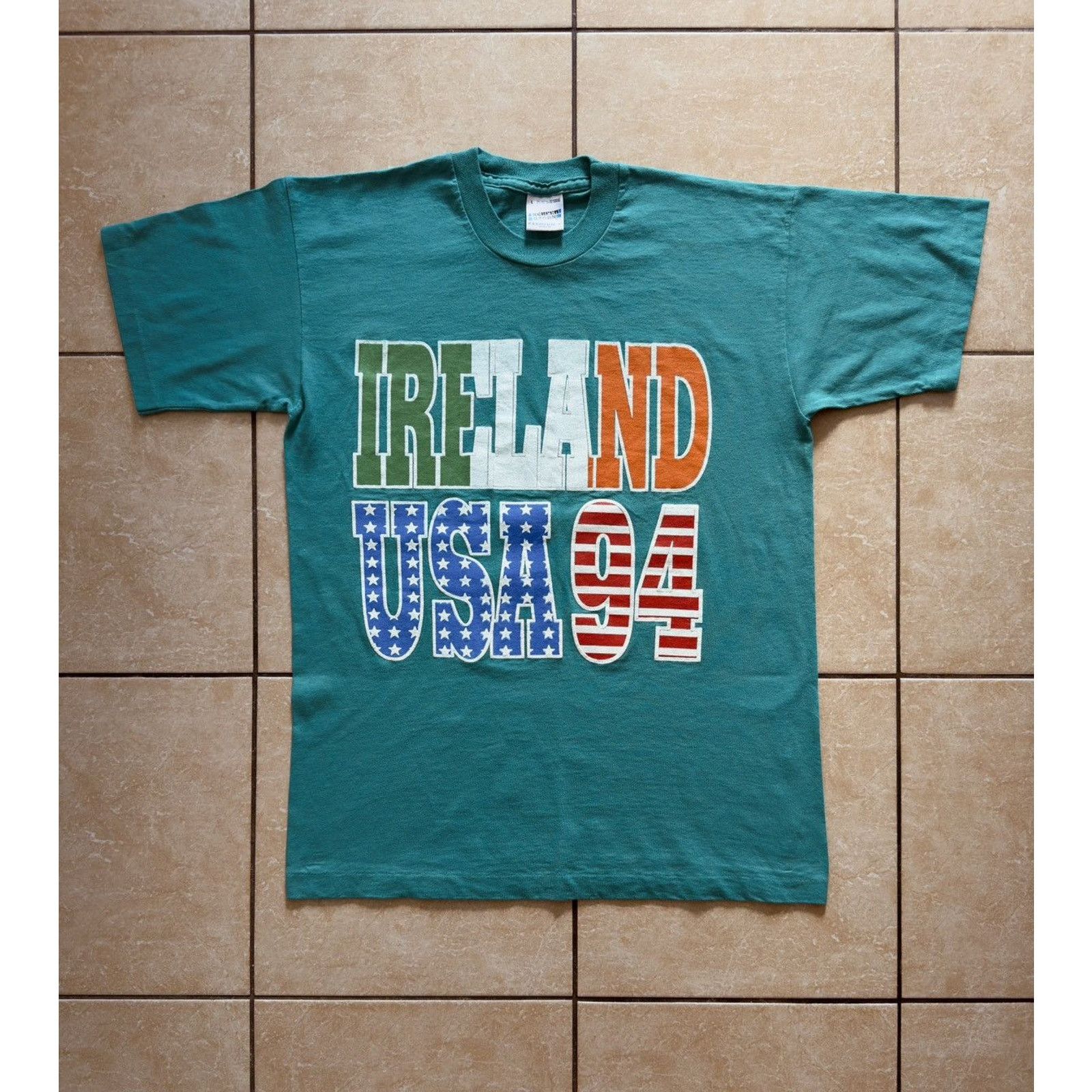 Vintage Screen stars 1994 USA world cup Ireland single stitch tee Size US L / EU 52-54 / 3 - 6 Thumbnail