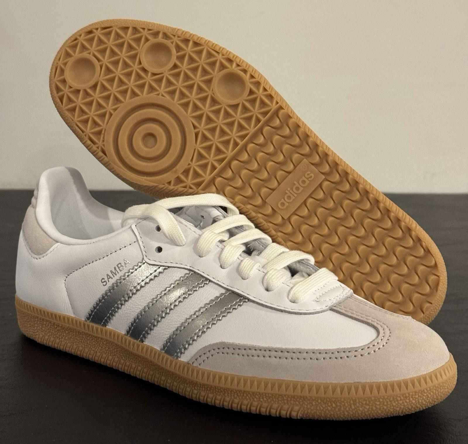 Adidas Size 7 - Adidas Samba OG White Silver Metallic Grey W Size US 7 / IT 37 - 6 Thumbnail