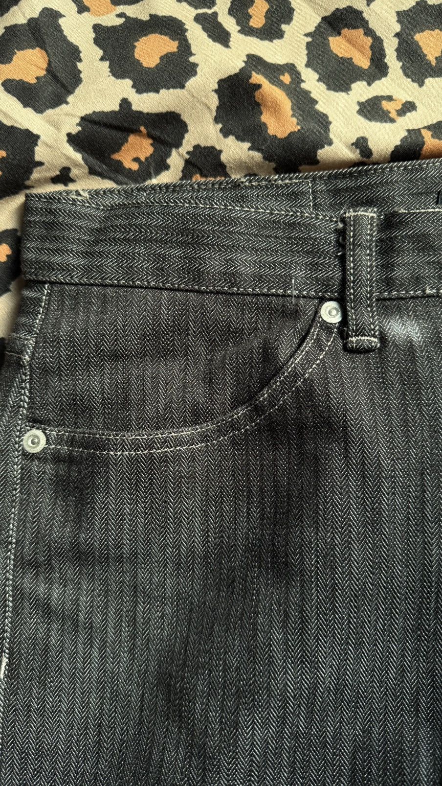 Tete Homme TETE HOMME Issey Miyake Japan Herringbone Twill Denim Grey Size US 31 - 4 Thumbnail