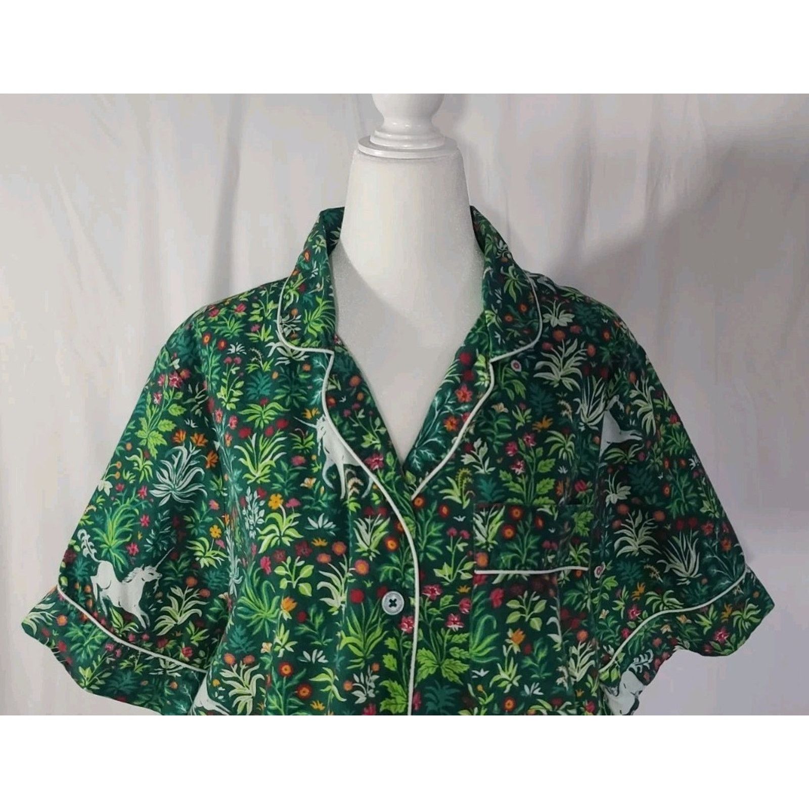 Other Anthropologie Printfresh Green Juniper Pajama Shirt Top L Size L / US 10 / IT 46 - 3 Thumbnail