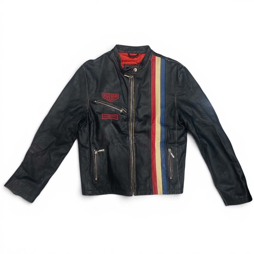 Tag Heuer Dakota x Tag Heuer Black Leather Jacket Grand Prix | Grailed