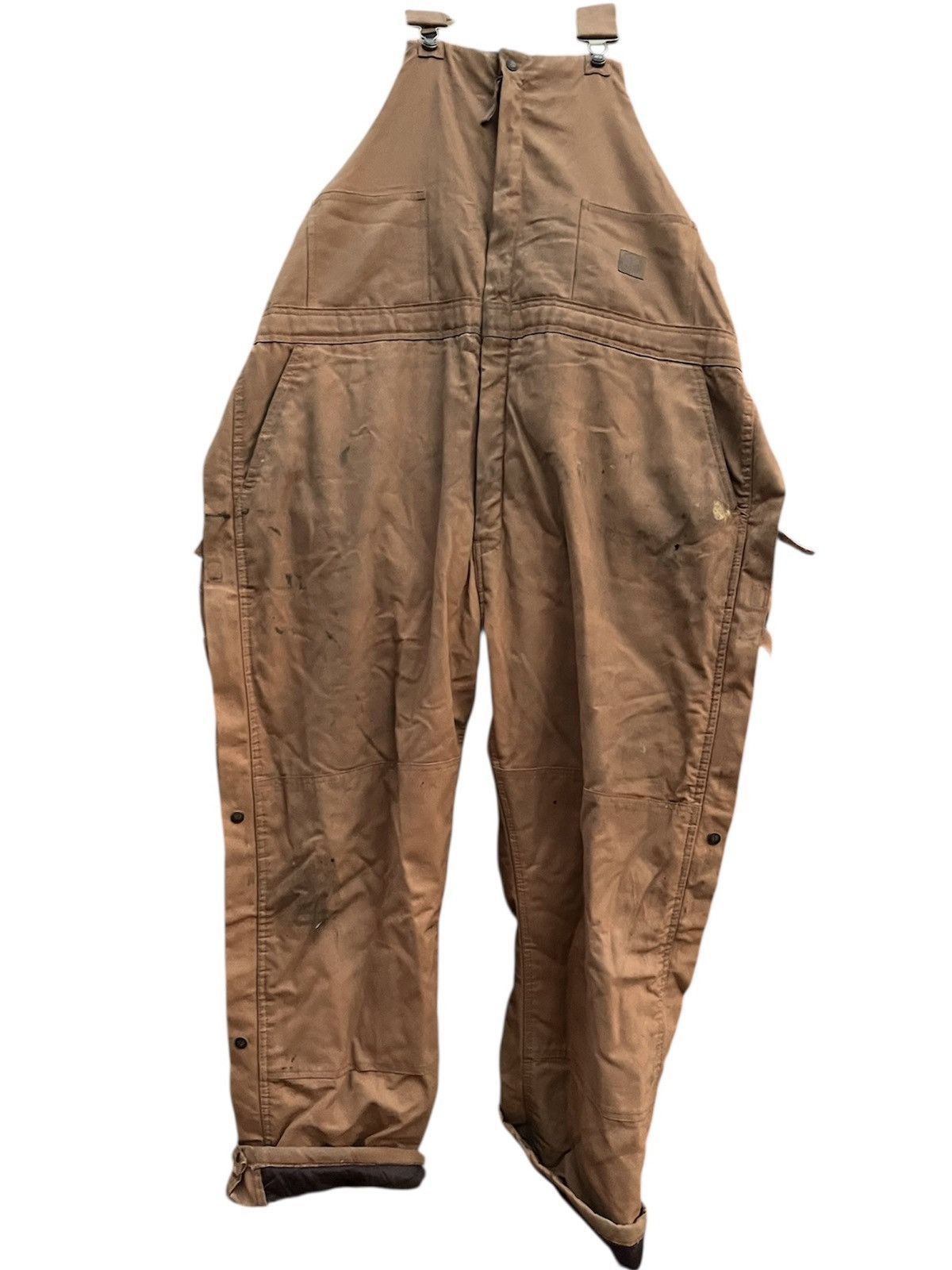 Carhartt Berne Tan Duck Bib Work Worn Overalls Workwear Size XXL Size US 41 - 3 Thumbnail