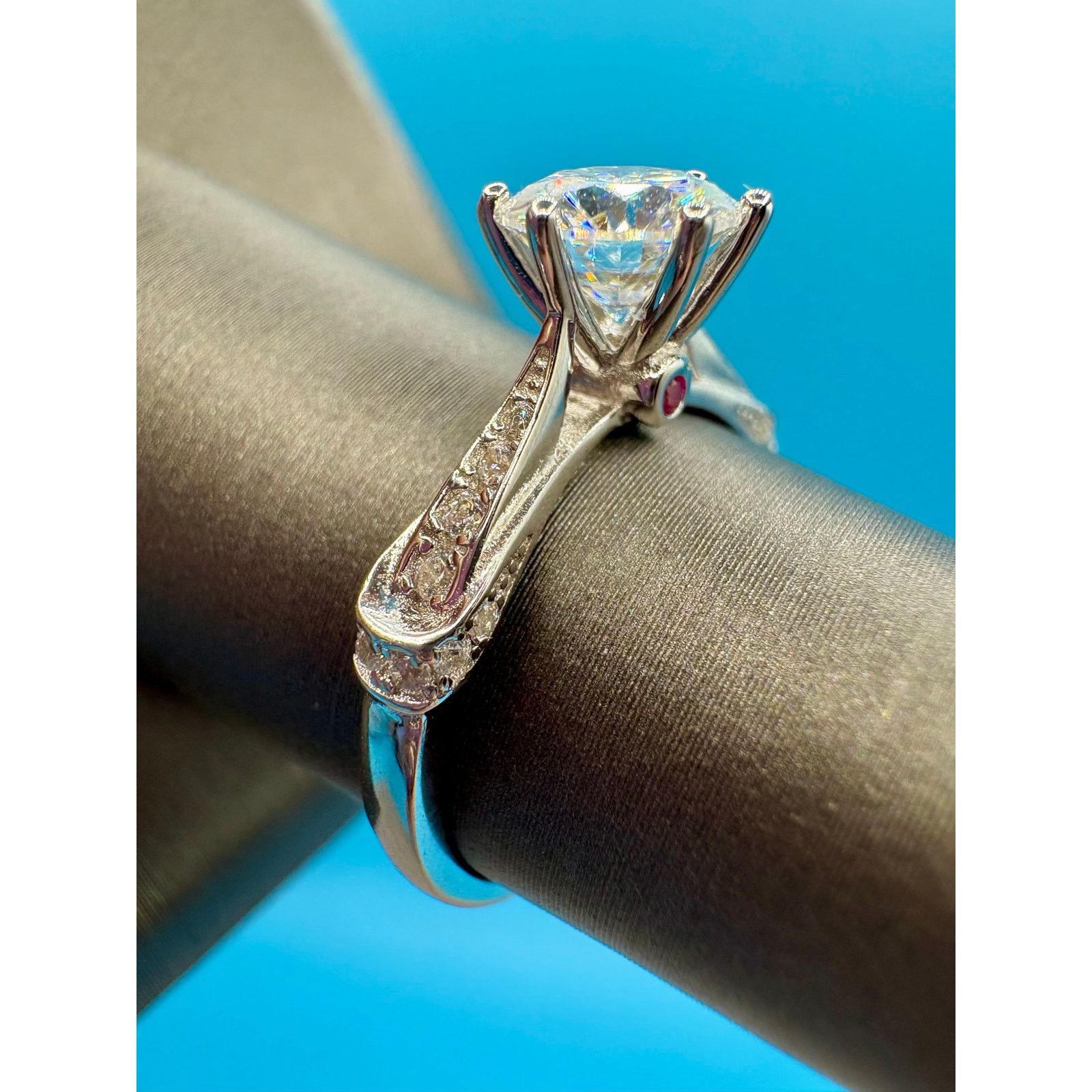 Jewelry Sz 6.75 - 1.25ct Moissanite VVS1 D Graded in 925 Sterling Size ONE SIZE - 9 Thumbnail