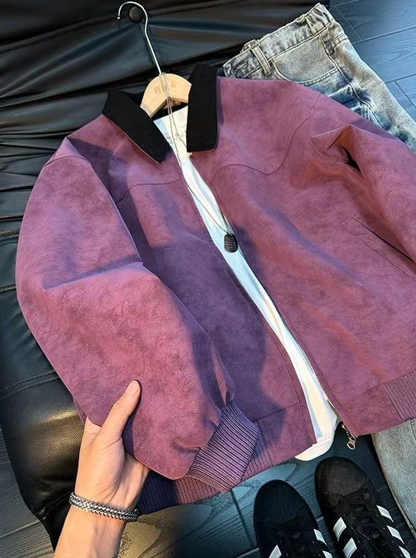Vintage Vintage Vibes Purple Suede-like Baseball Jacket Size US M / EU 48-50 / 2 - 2 Thumbnail