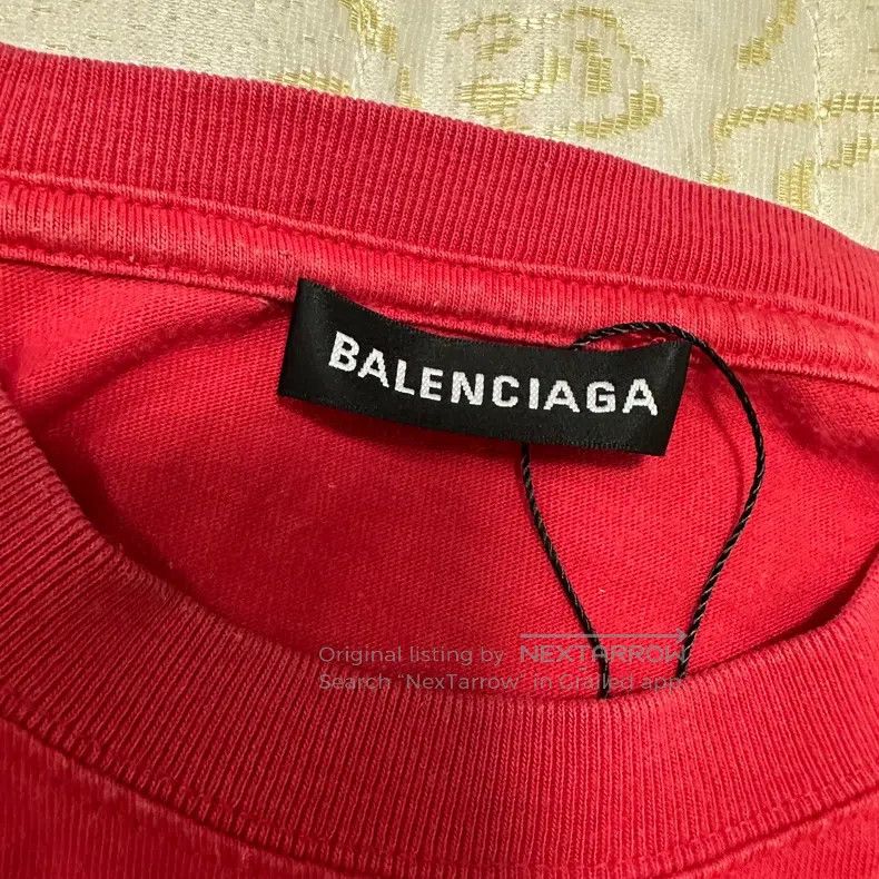 Balenciaga Balenciaga Logo Letter Short Sleeve T-Shirt - Burgundy Red Size US M / EU 48-50 / 2 - 3 Thumbnail