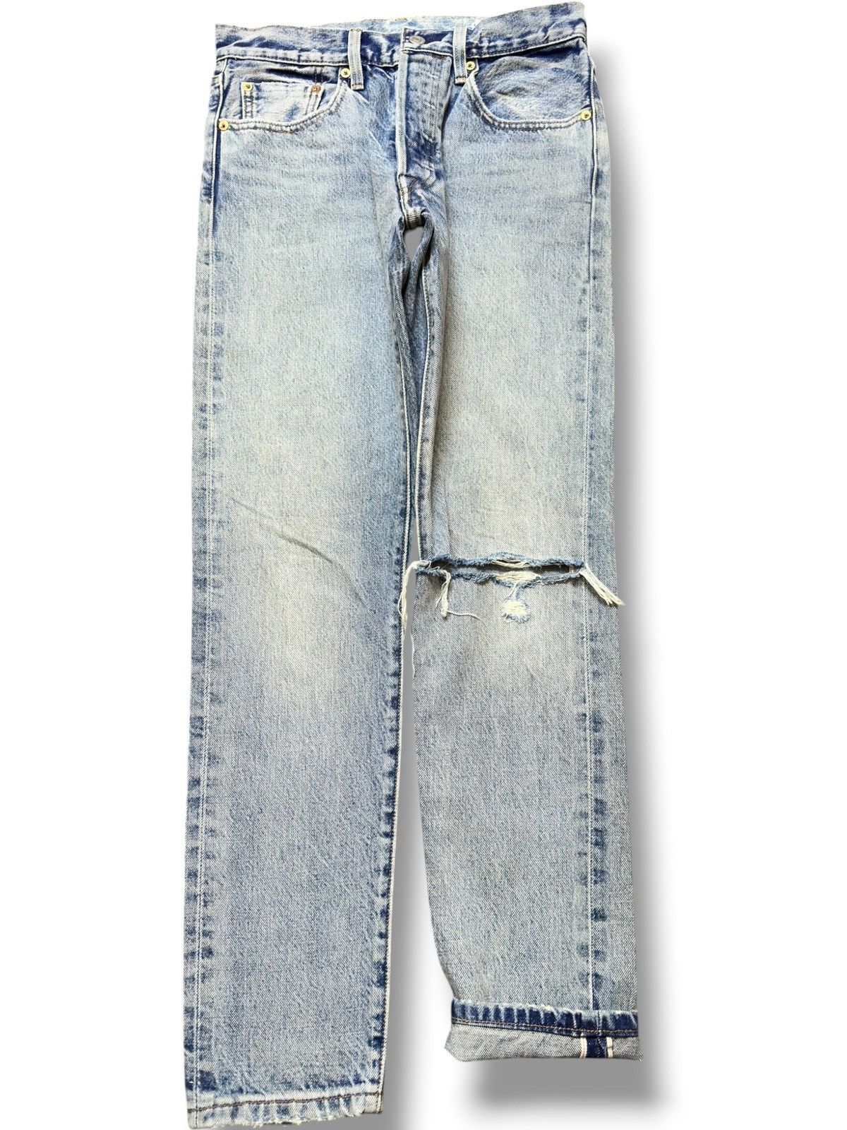 Levi's Vintage Clothing Vintage Levi’s 501 S Skinny Selvedge Faded Distressed Denjm Size US 28 / EU 44 - 1 Thumbnail