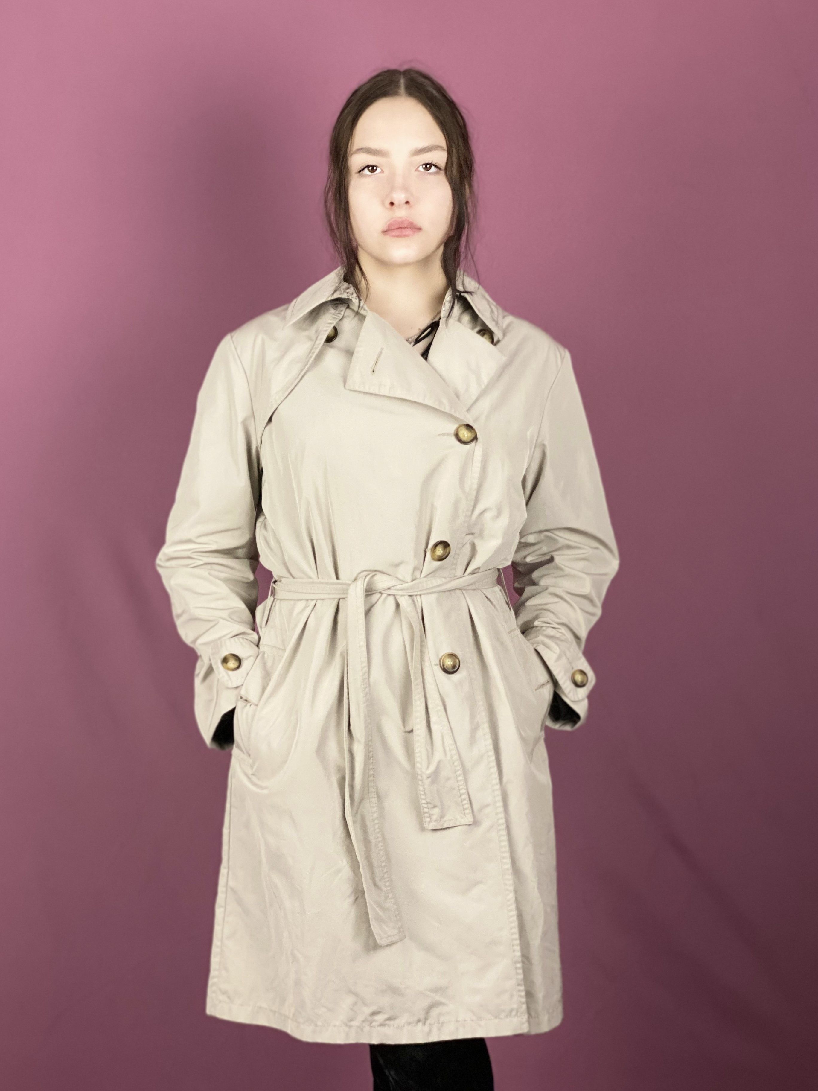 Moncler Moncler Vintage Women's Trench Coat - M Beige Polyester Size M / US 6-8 / IT 42-44 - 1 Thumbnail