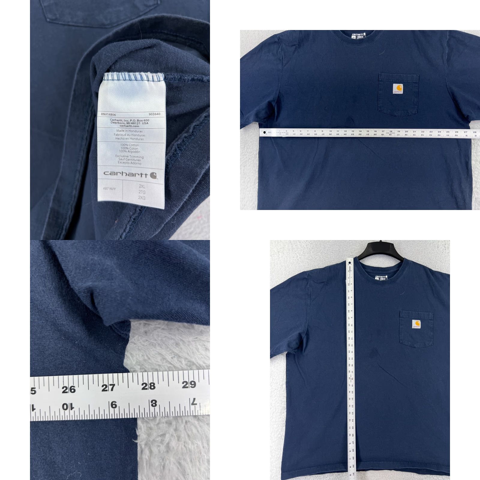 Carhartt VINTAGE Carhartt Shirt Men 2XL Blue Short Sleeve Crew Neck Cotton Jersey with Pocket Workwear 90s Mens 2XL Size US XXL / EU 58 / 5 - 8 Thumbnail