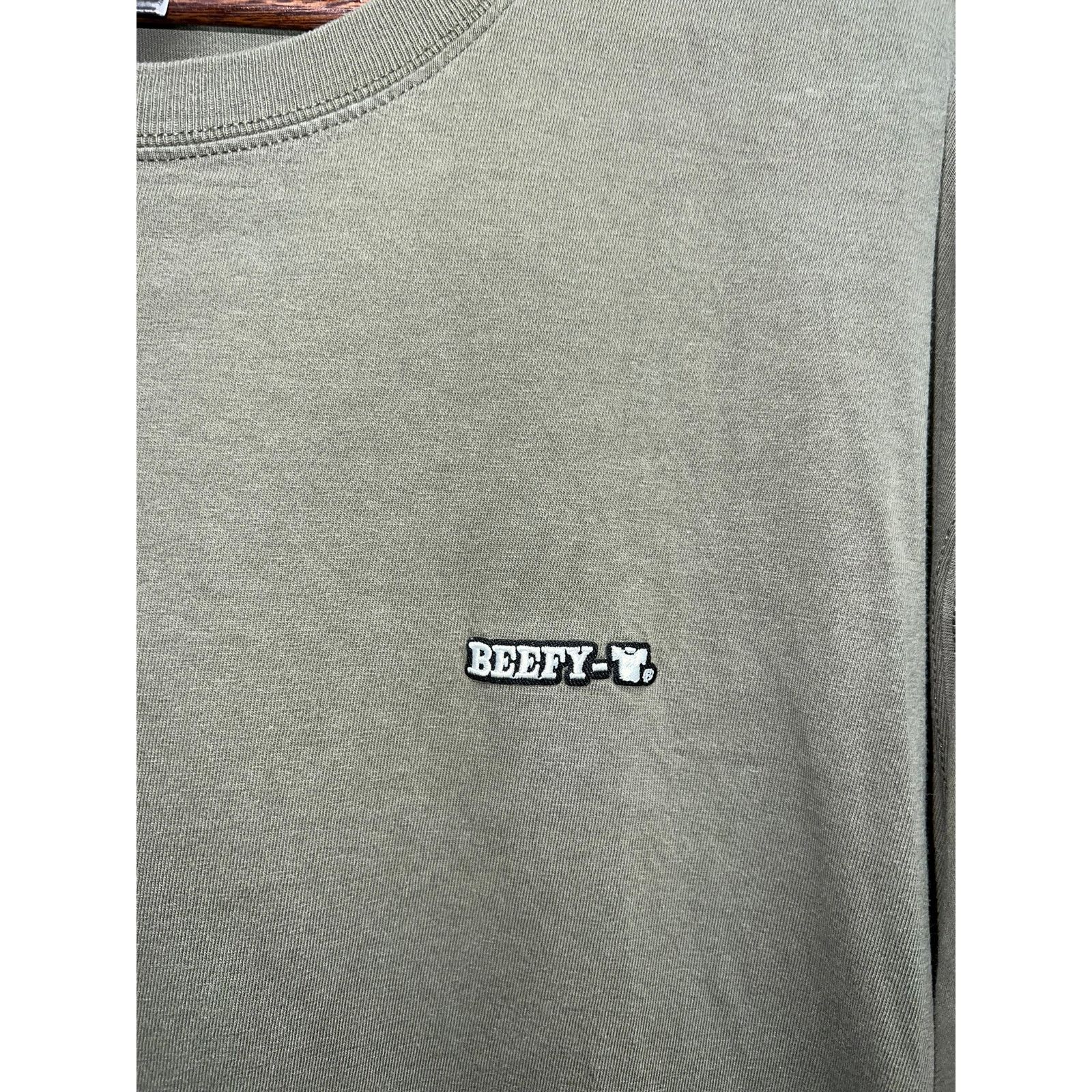 Hanes Vintage Hanes Beefy Shirt Logo Beefy-T Green Tee 2000s L Size US L / EU 52-54 / 3 - 3 Thumbnail