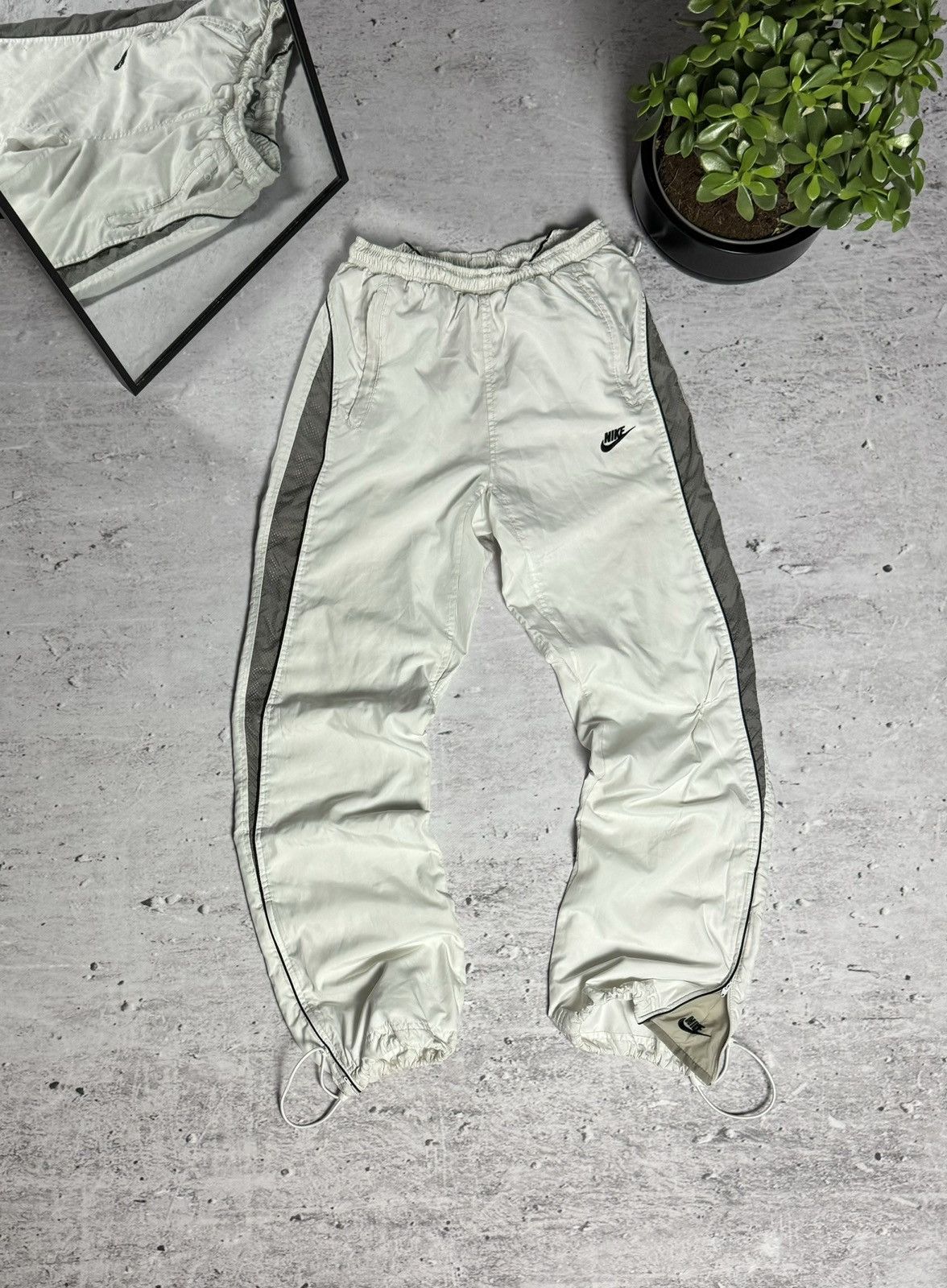 00'S Nike Nylon Pants, Shaka Shaka Pants, Men's L size unclear black type Vintage Second Hand