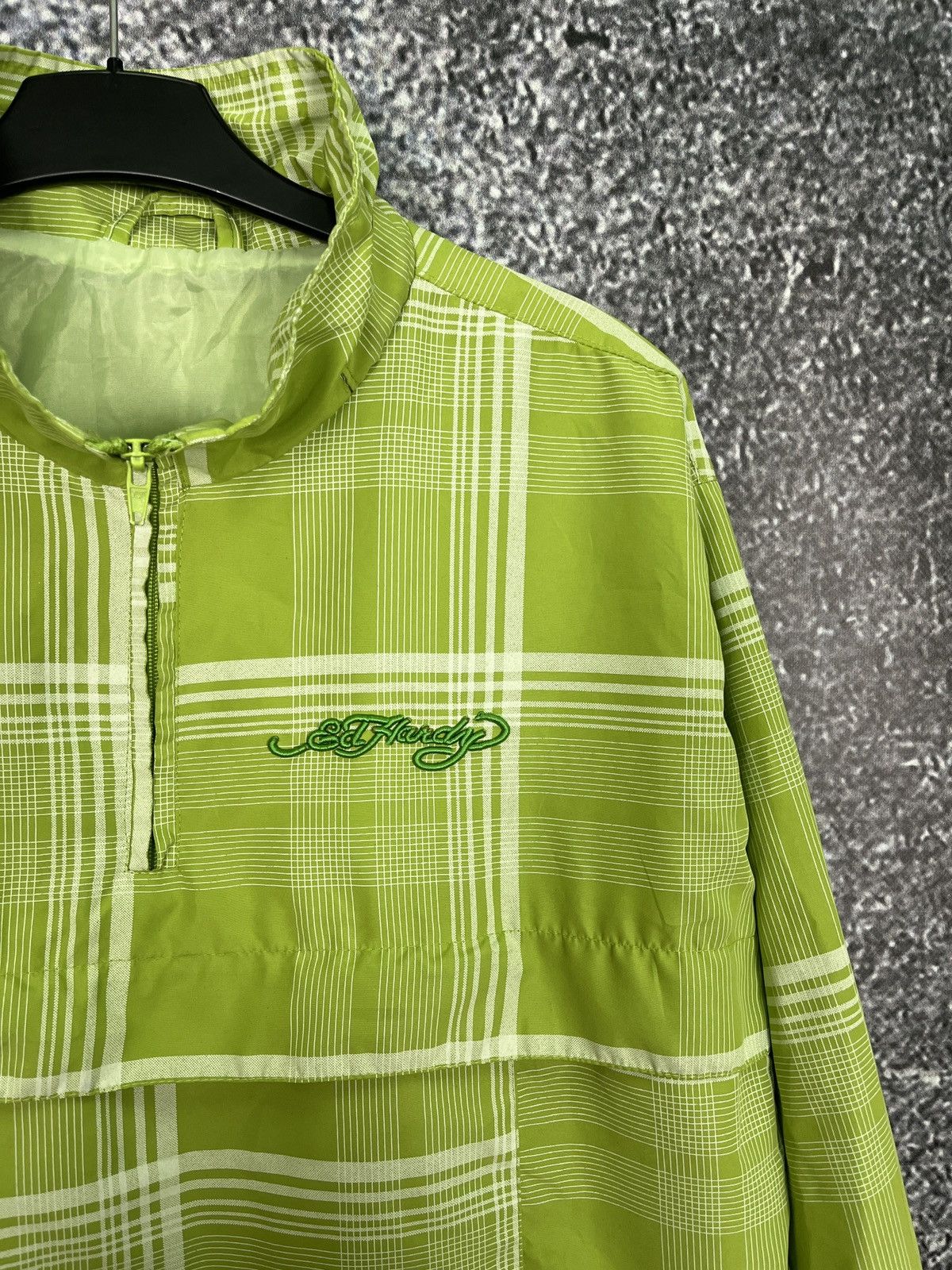 Ed Hardy Vintage Ed Hardy Green Check 1/4 Zip Jacket Streetwear Y2K Size US XL / EU 56 / 4 - 4 Thumbnail