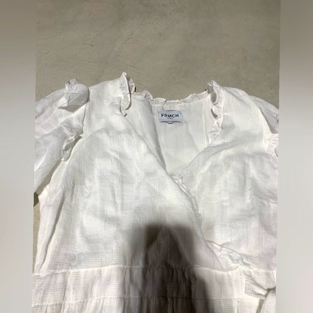 Vintage FRNCH White Midi Wrap Dress Medium User: FRNCH White Midi Wrap Dress Medium Size M / US 6-8 / IT 42-44 - 2 Thumbnail