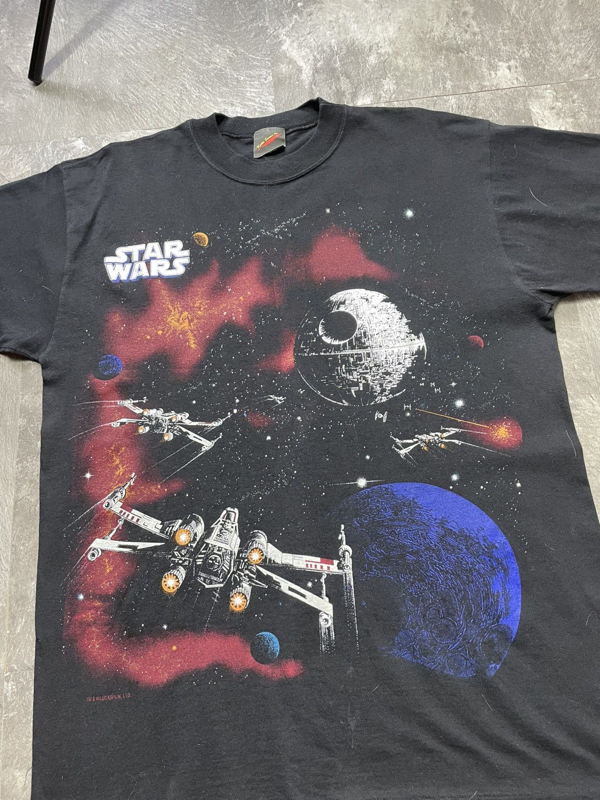 Star Wars Vintage 90s Star Wars X-Wing Death Star Tee Wing Fighters Size US L / EU 52-54 / 3 - 2 Thumbnail