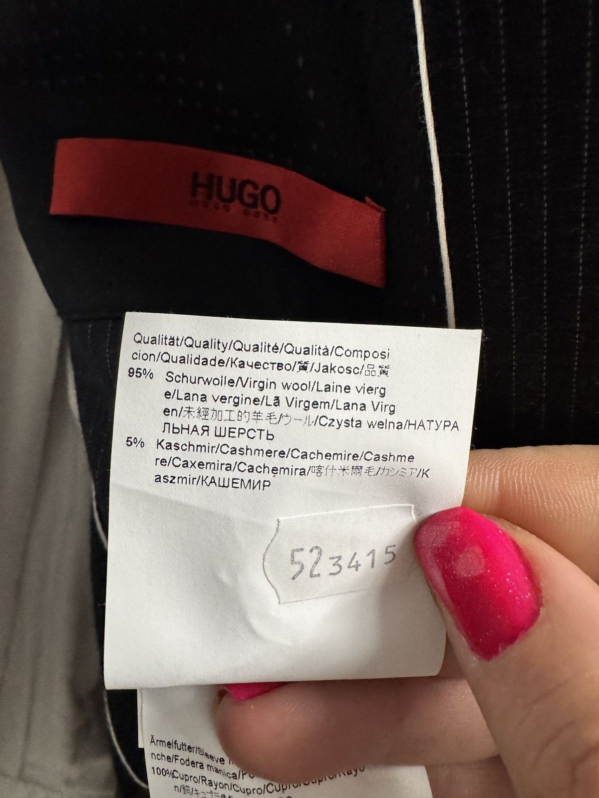 Hugo Boss new men's wool jacket with a cashmere blend from Hugo Boss Size 52R - 5 Thumbnail