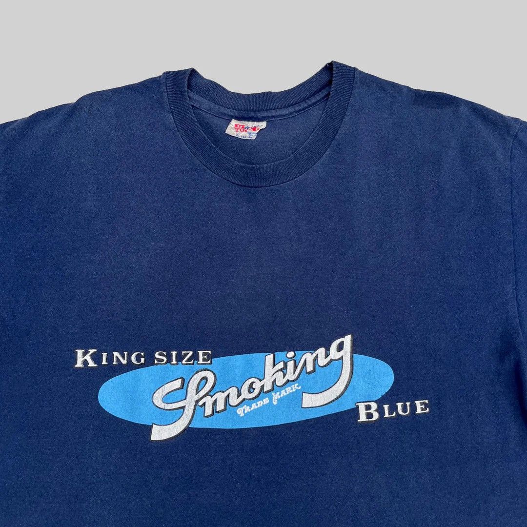 Hanes × Vintage King Size Smoking Blue 1990 Vintage Rolling Papers T-Shirt Size US XL / EU 56 / 4 - 2 Thumbnail