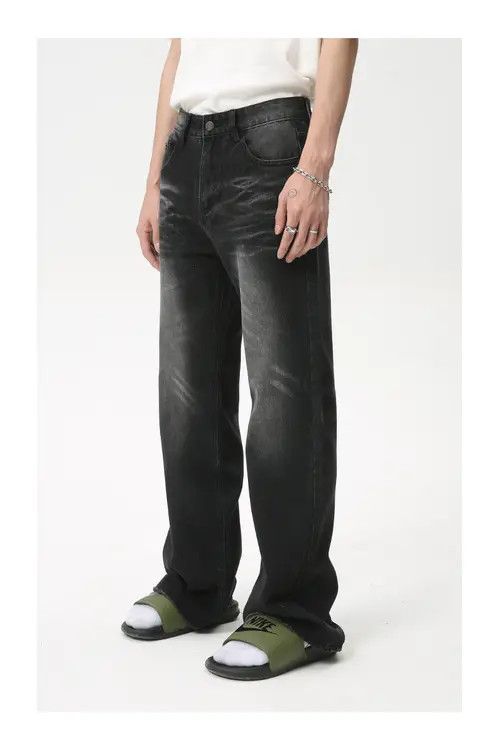 Other Black Vintage Washed Relaxed Flared Jeans Size US 32 / EU 48 - 7 Thumbnail