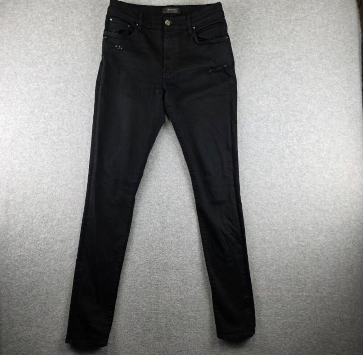 Amiri Authentic AMIRI Black Slim Stretch Jeans RiRi Zip Size 32 Size US 32 / EU 48 - 1 Thumbnail