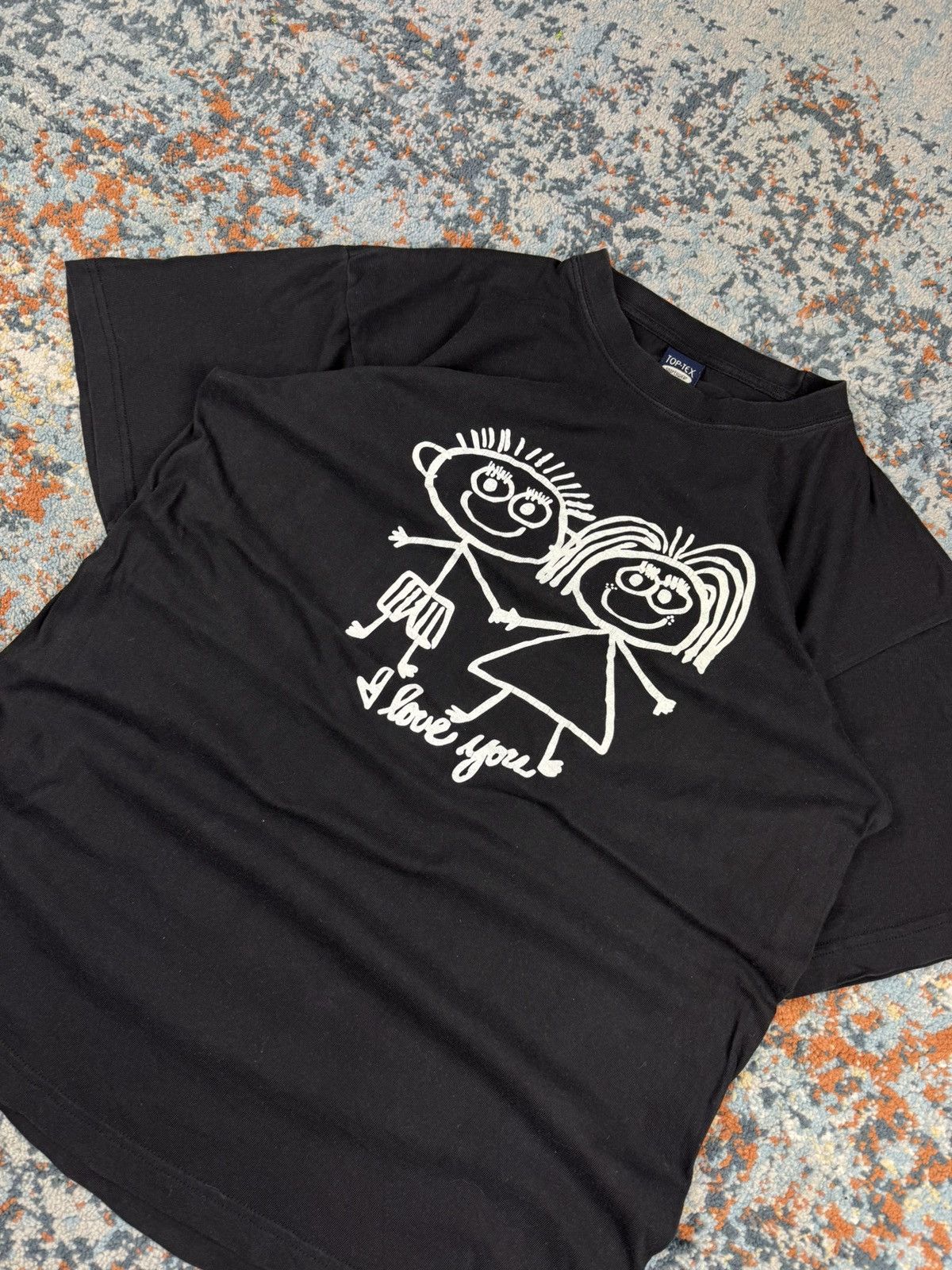 Other × Vintage Vintage 90s I love you stick man cute couple graphic tee Size US M / EU 48-50 / 2 - 3 Thumbnail