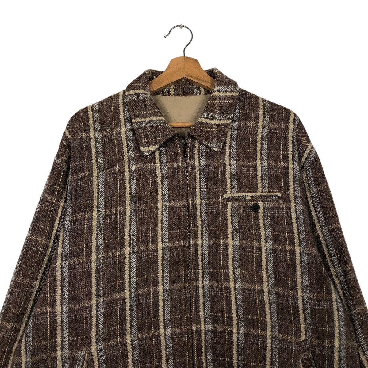 Japanese Brand 🔥VINTAGE CHORE JACKET WOOL ZIPPER VERRINE TARTAN DESIGN Size US L / EU 52-54 / 3 - 5 Thumbnail