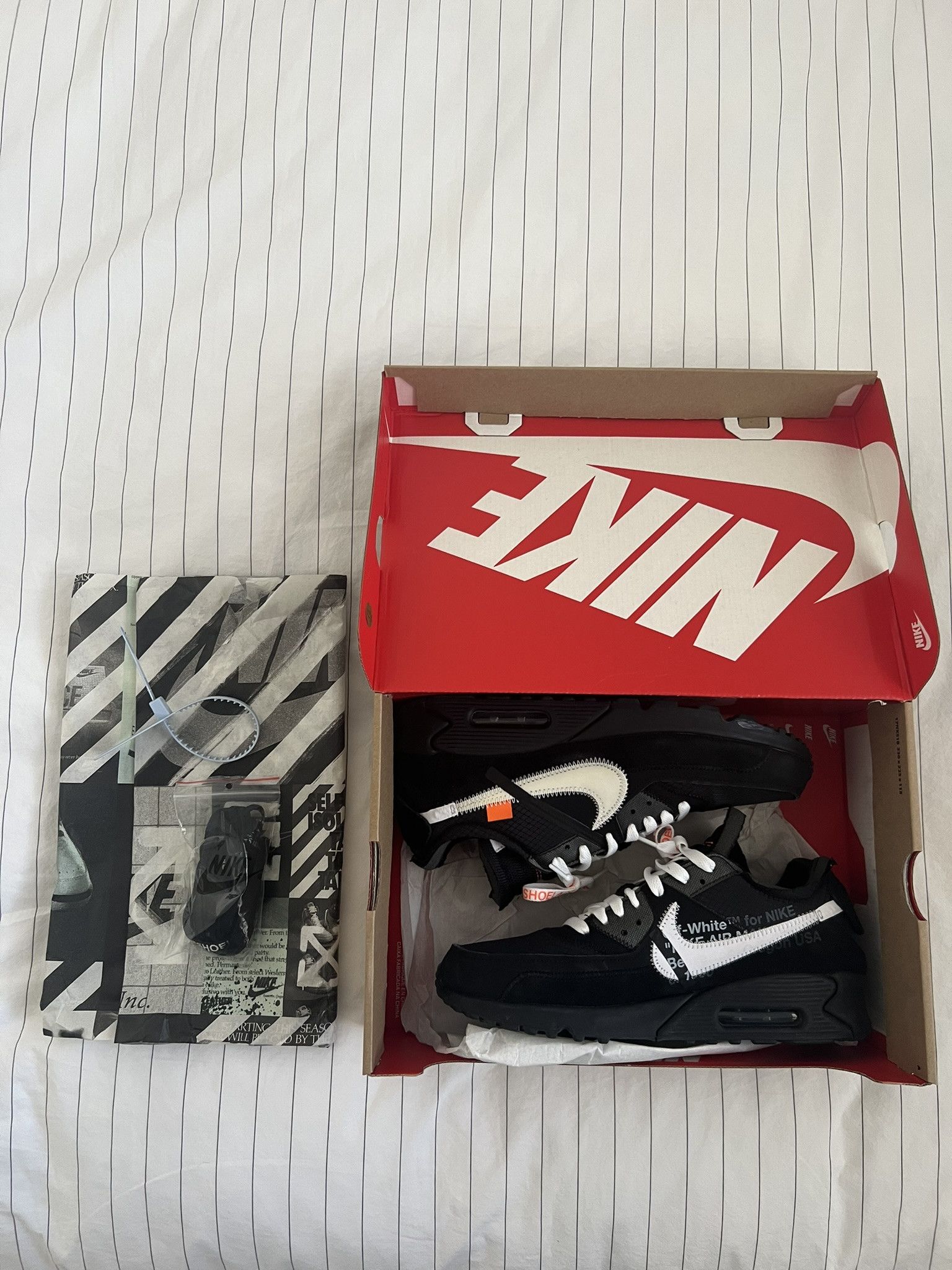 Nike × Off-White Off-White Nike Air Max 90 Black Size US 9 / EU 42 - 1 Thumbnail