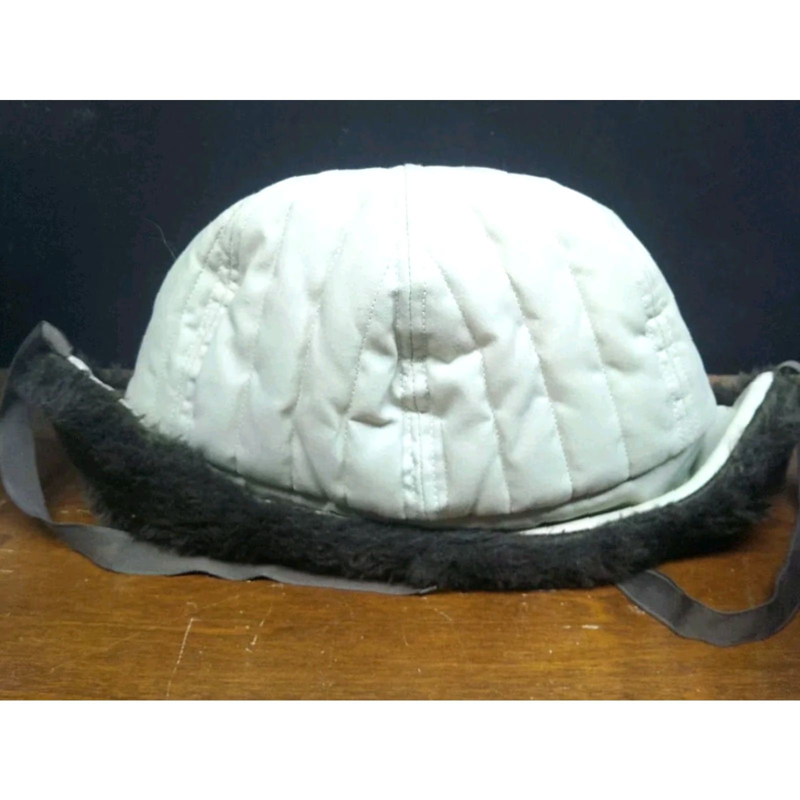 CO VINTAGE Langenberg Hat Co Trapper Hat Mens M Beige USA Made Quilted Twill Insulated Ear Flap Neck Flap Wide Brim Winter Workwear Travel Casual Mens Size ONE SIZE - 4 Thumbnail