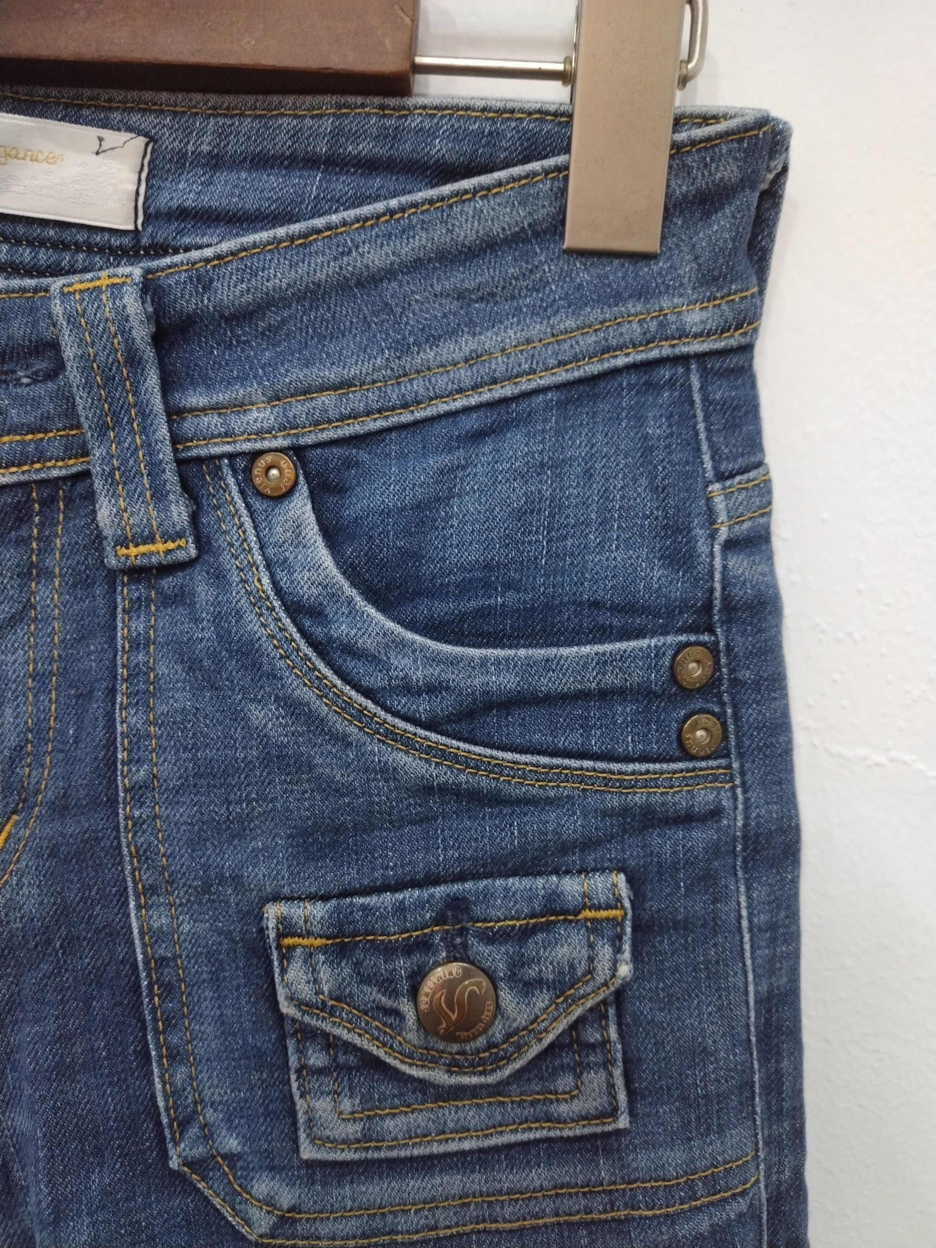 Edwin × Japanese Brand × Seditionaries 💥Crazy nice flared & design Vienus Jeans Elegance by Edwin Size 29" - 4 Thumbnail