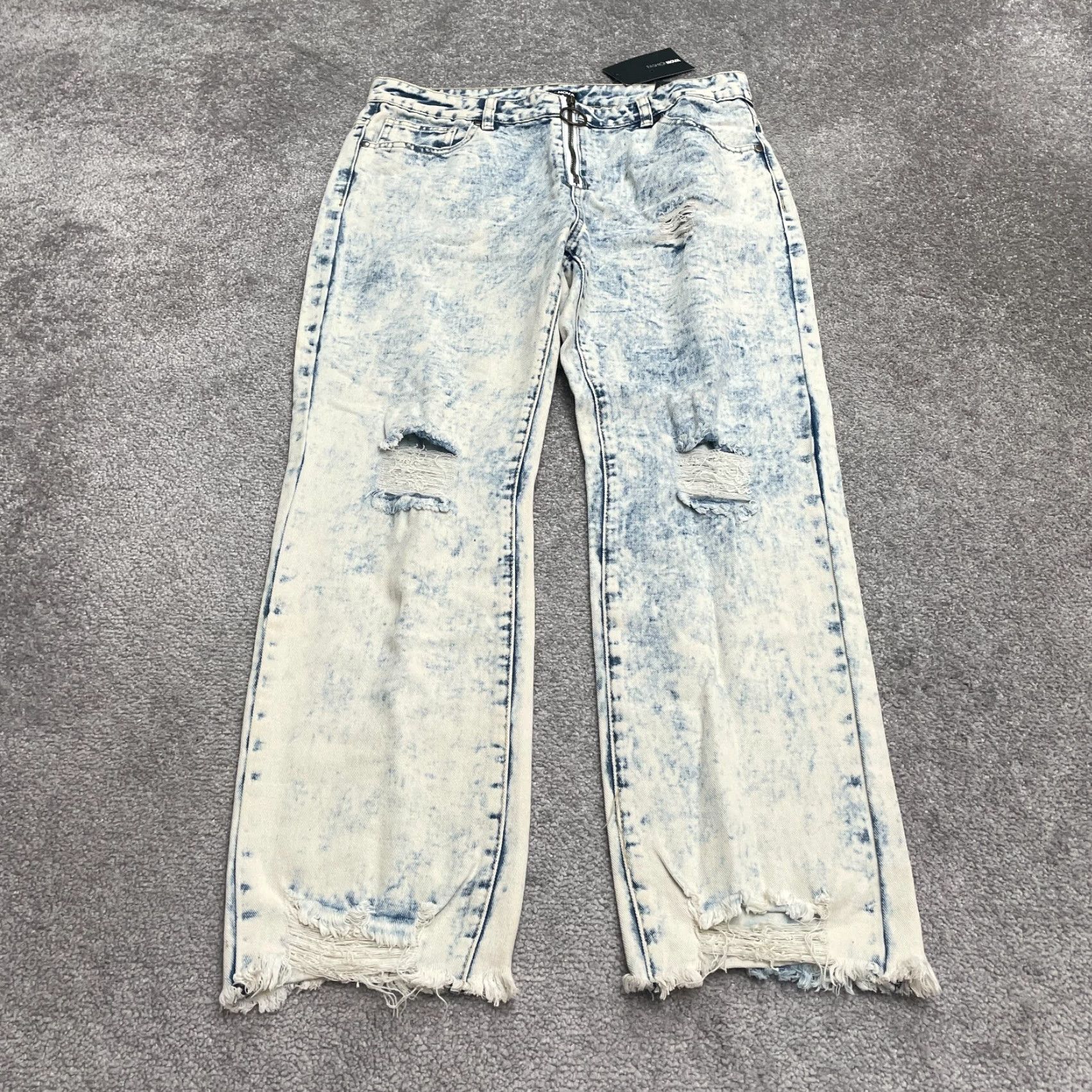 Fashion Nova Fashion Nova Jeans Juniors 11 34x28 Blue Distressed Boyfriend Denim Womens Size 32" / US 10 / IT 46 - 2 Thumbnail