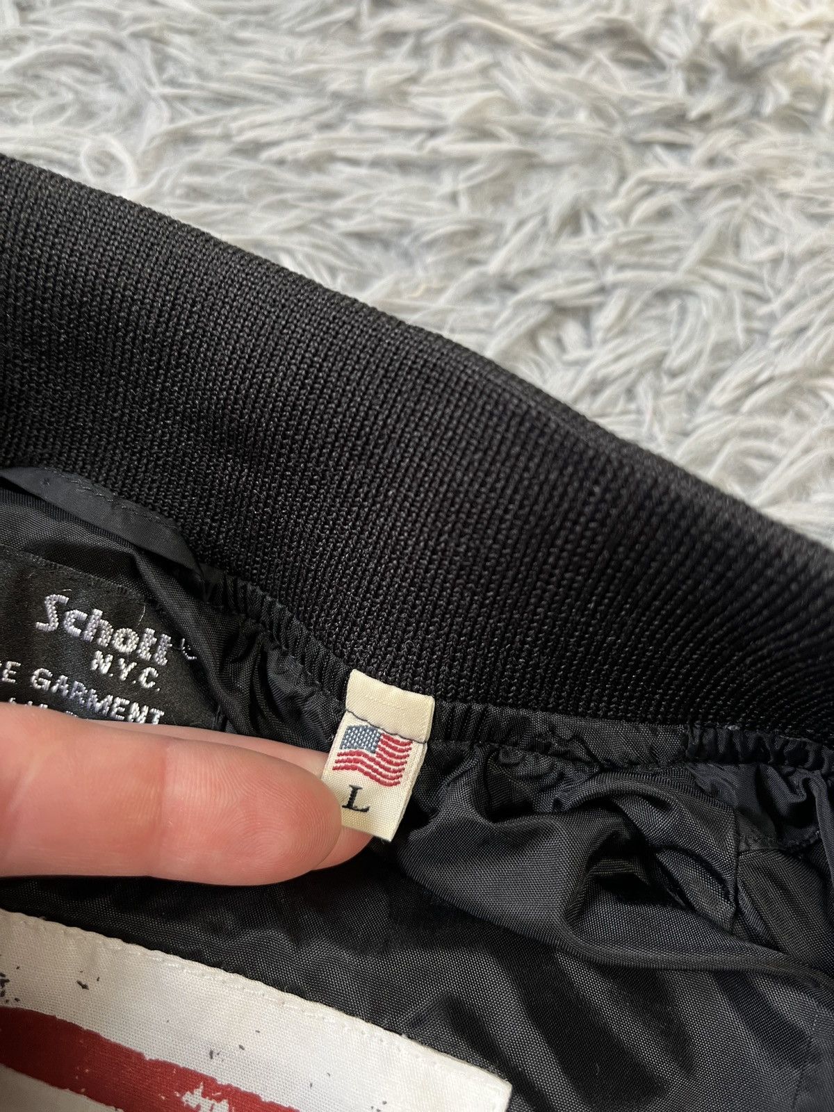 Schott Schott N.Y.C. MA-7 Nylon Bomber Flight Jacket Black Flag Lining Size US M / EU 48-50 / 2 - 10 Thumbnail