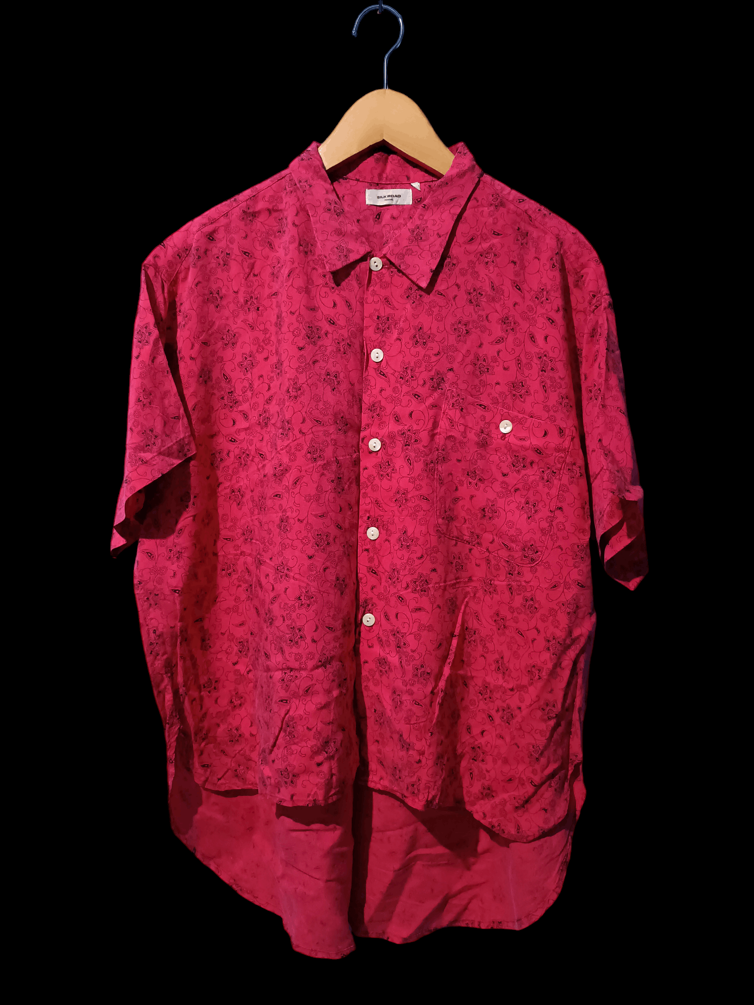 Japanese Brand Red Paisley Rayon Short Sleeve Shirt Style Penguin Size US L / EU 52-54 / 3 - 1 Thumbnail