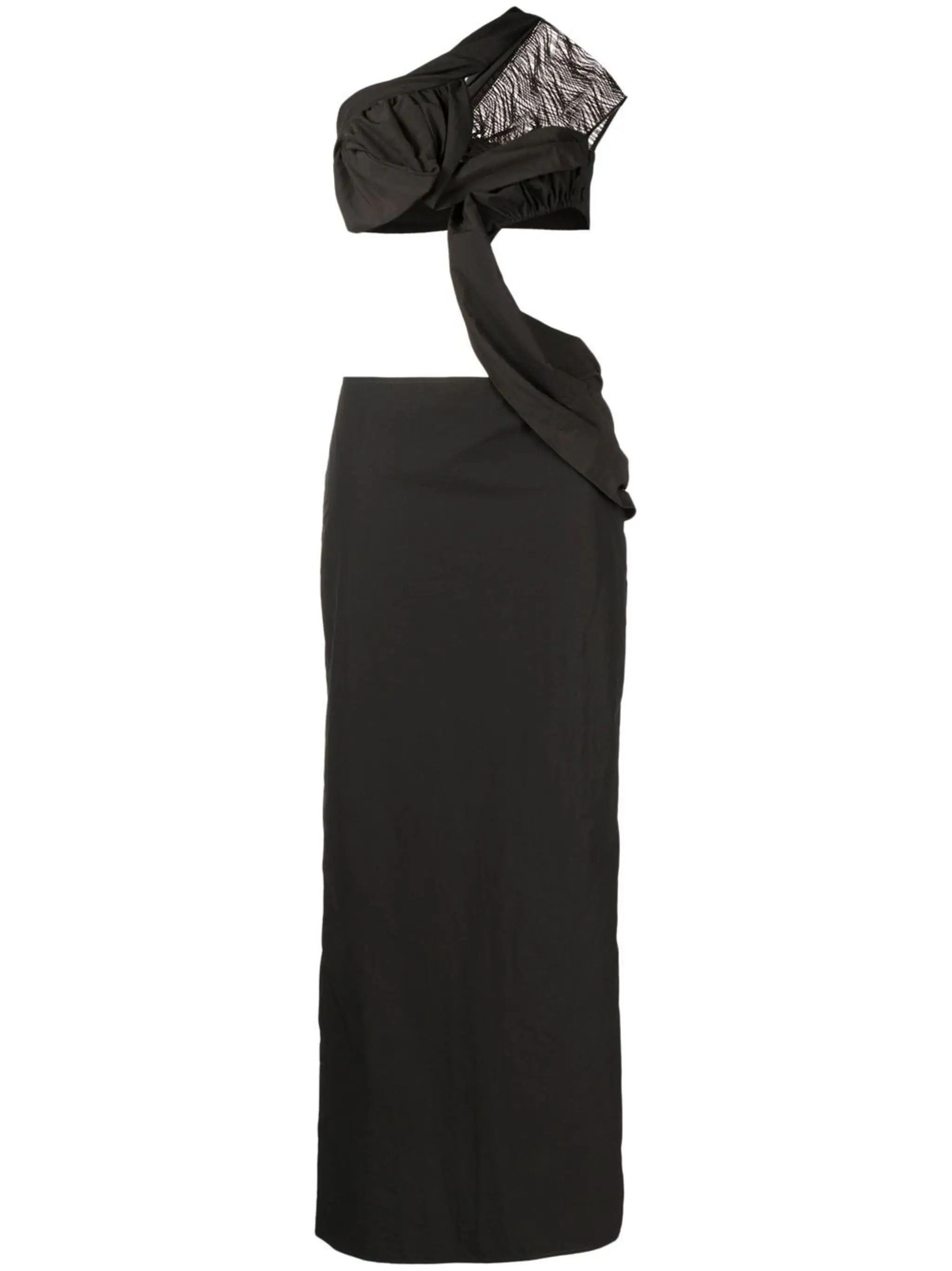 image of Christopher Esber Fringed Column Dress in Brown, Women's (Size Small)