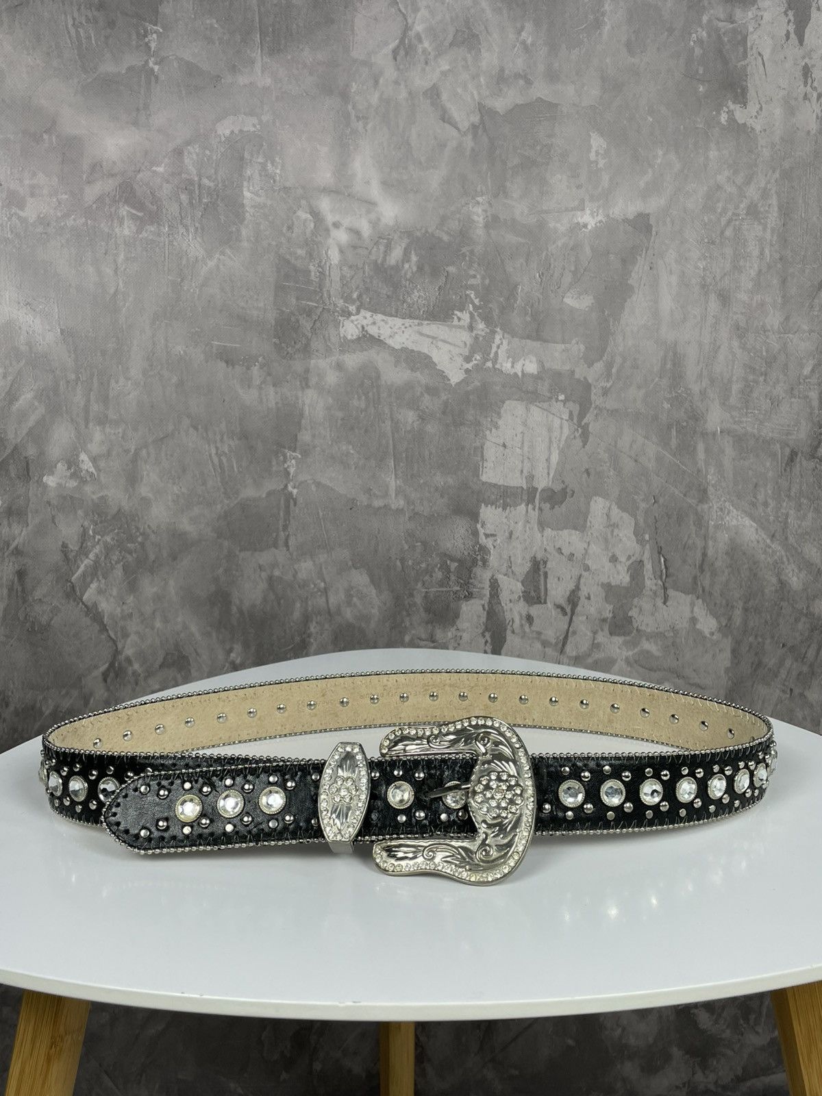 20471120 × Hysteric Glamour × Japanese Brand Y2K Crazy Rhinestones Glamour Bb Simons Style Belt Size ONE SIZE - 1 Thumbnail